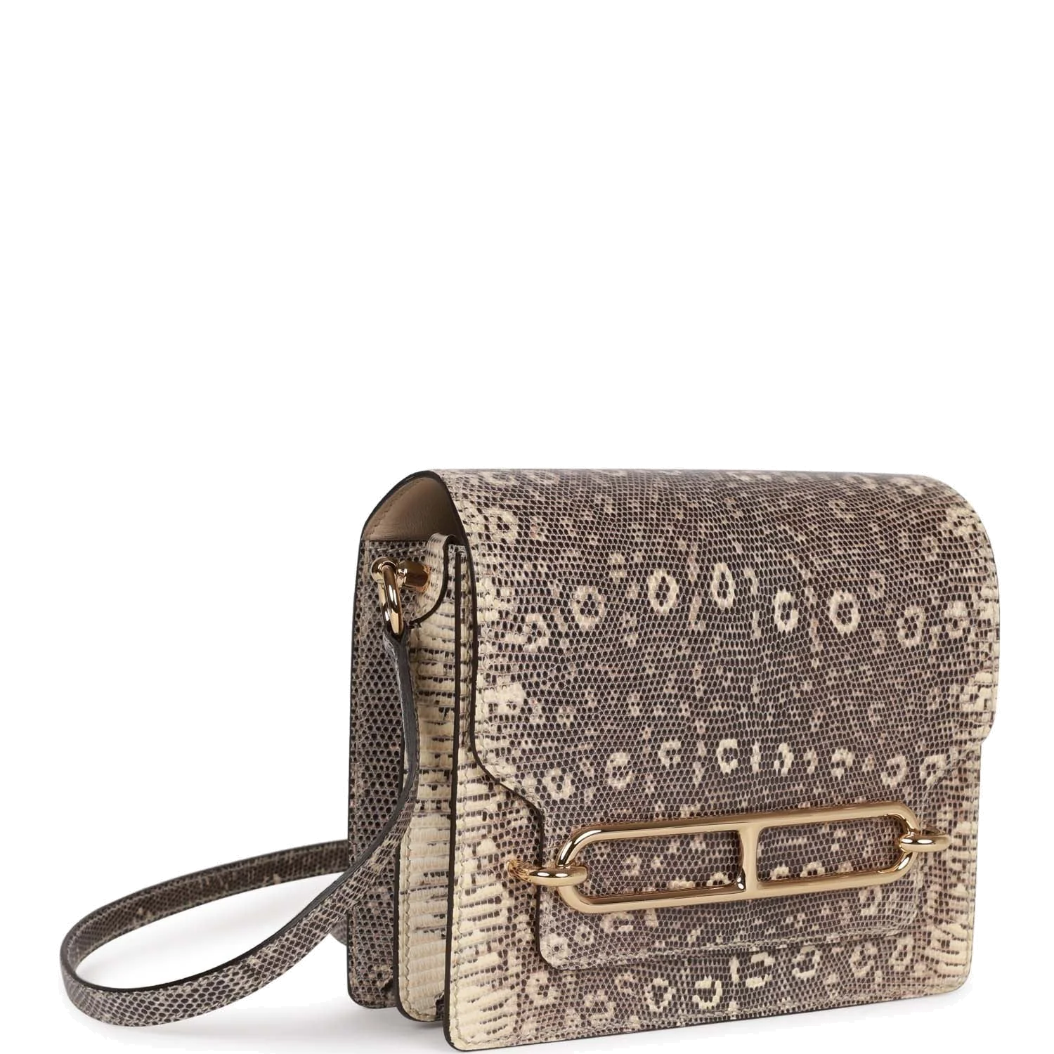 Hermes Mini Sac Roulis Ombre Lizard Varanus Salvator Gold Hardware — фото 3