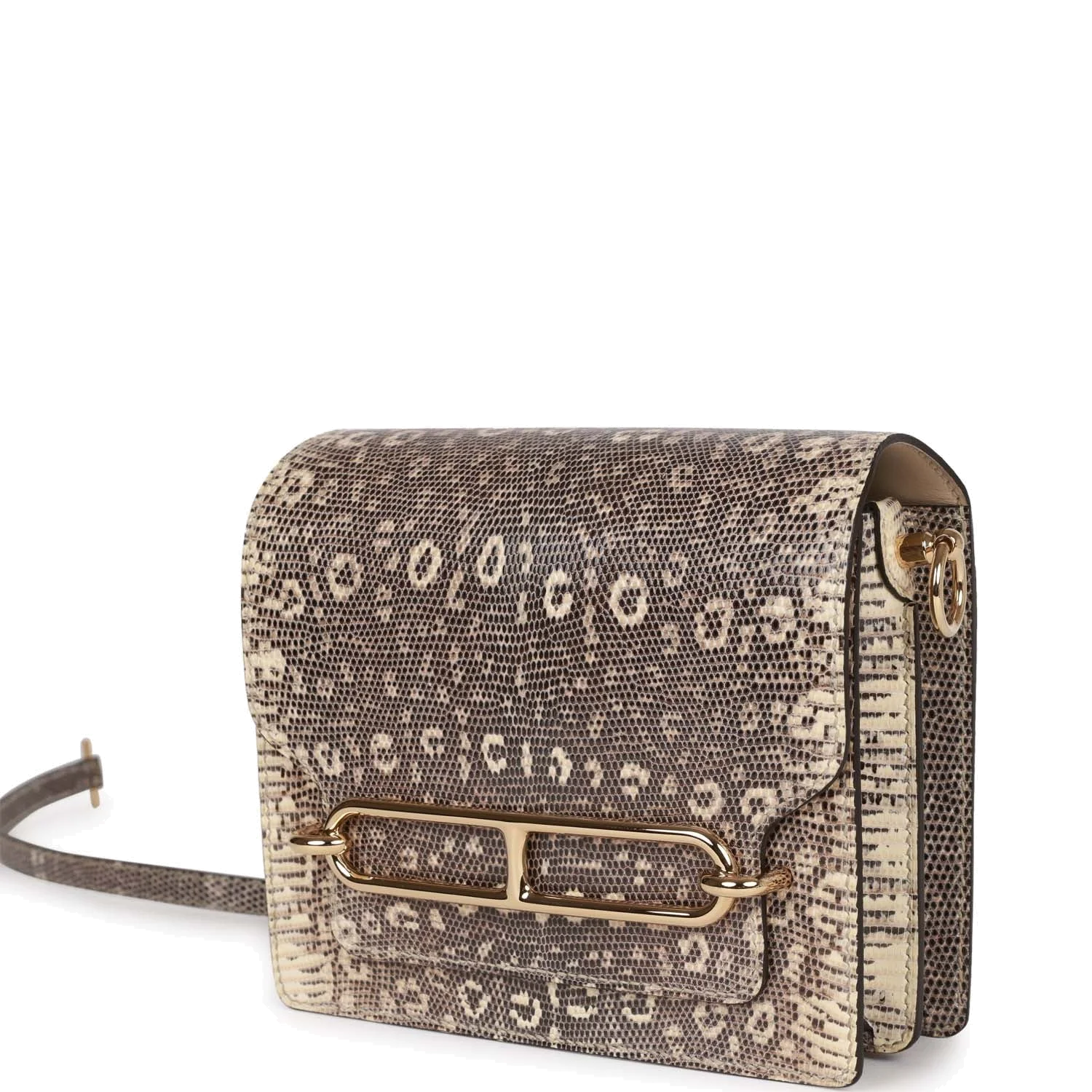 Hermes Mini Sac Roulis Ombre Lizard Varanus Salvator Gold Hardware — фото 6
