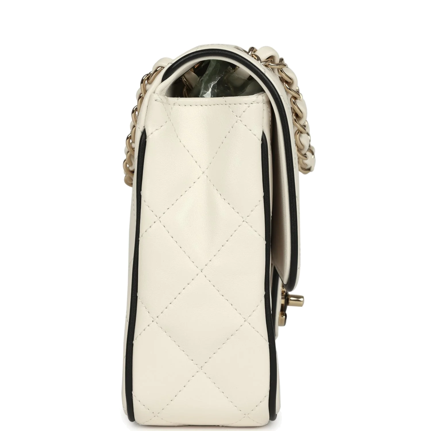 Chanel Small Graphic Frame Flap Bag White and Black Lambskin — фото 4