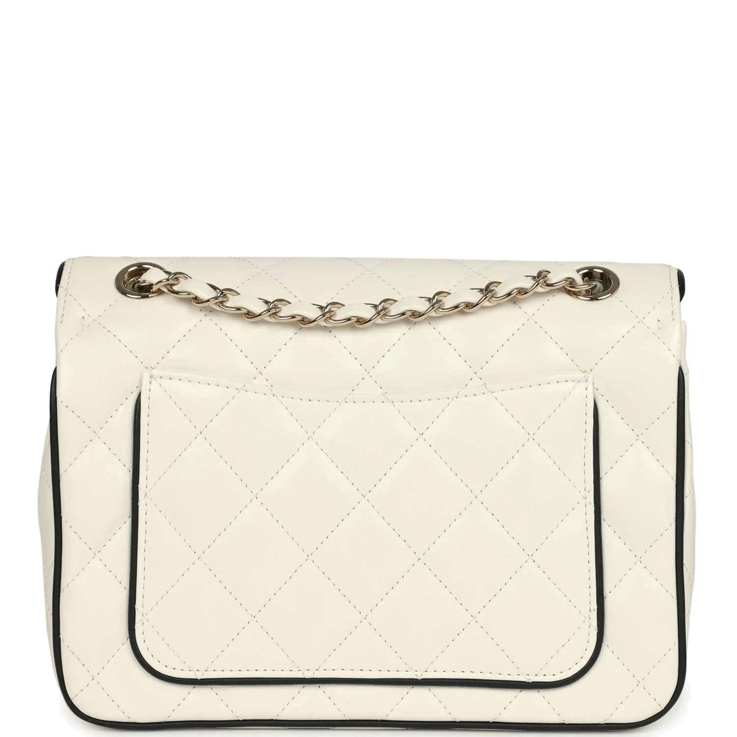 Chanel Small Graphic Frame Flap Bag White and Black Lambskin — фото 5