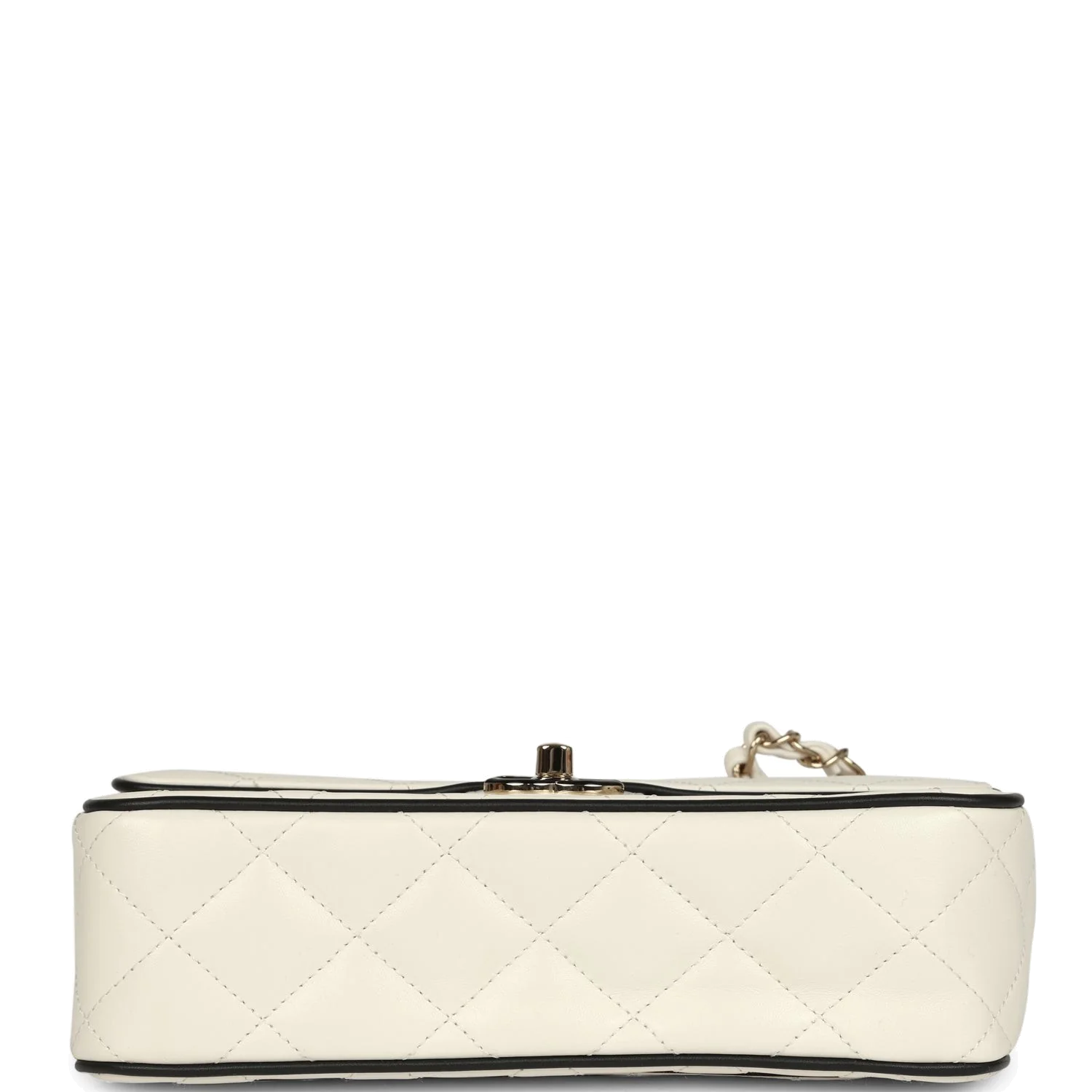 Chanel Small Graphic Frame Flap Bag White and Black Lambskin — фото 7
