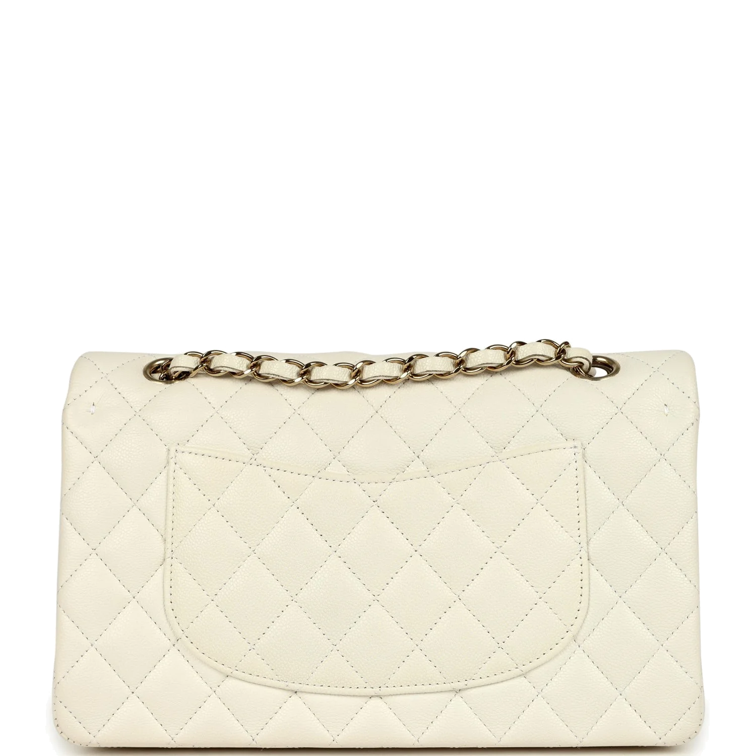 Chanel Medium Classic Double Flap White Caviar — фото 5