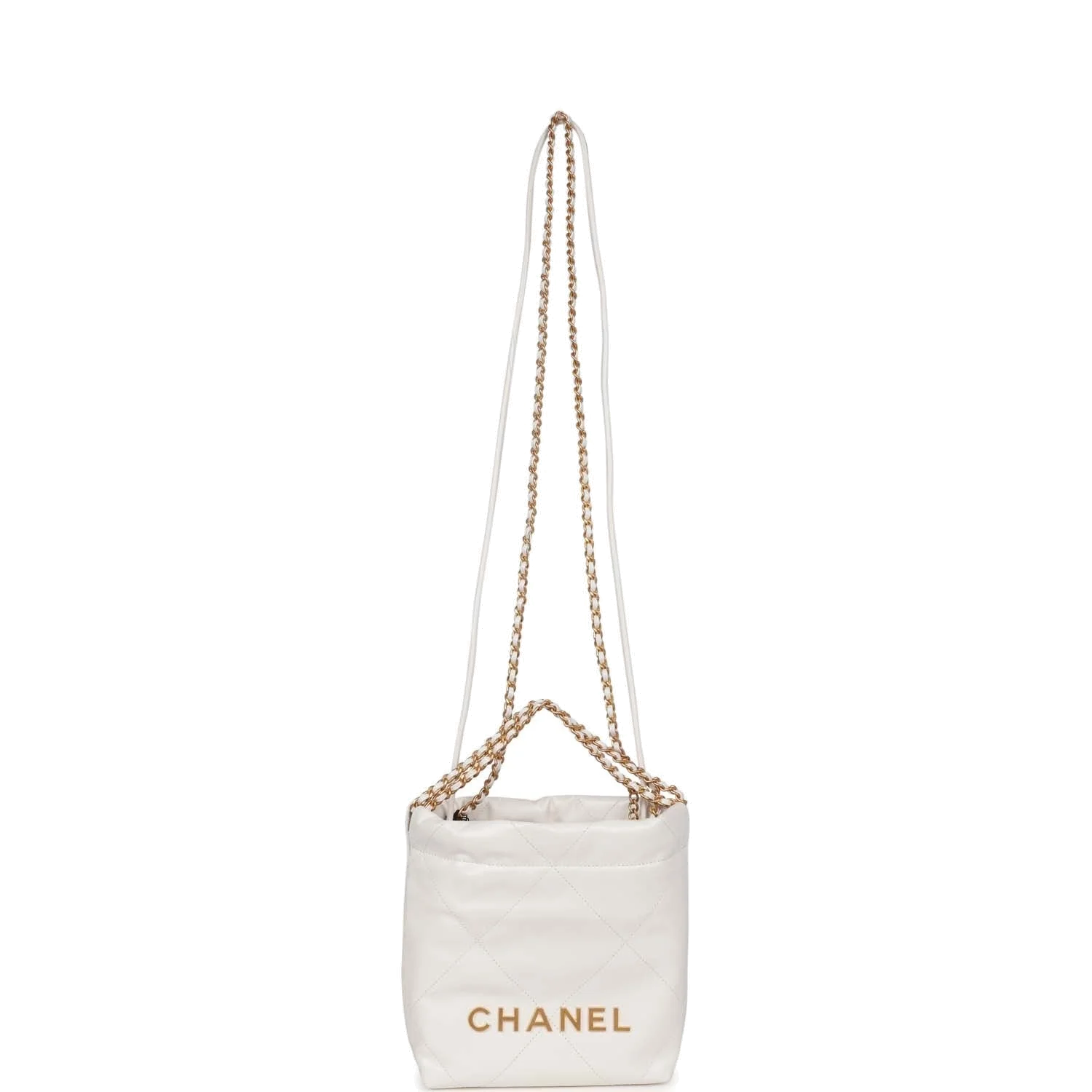 Chanel Mini 22 Bag White Calfskin — фото 7