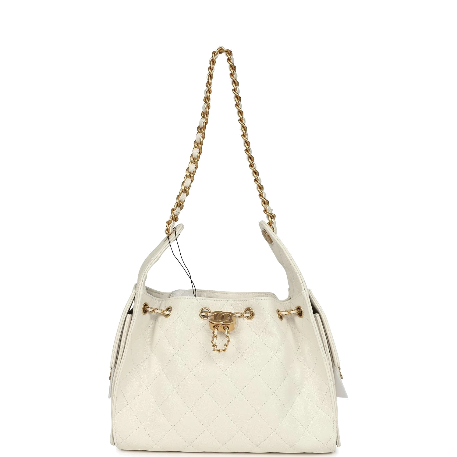 Chanel Small 25 Hobo Bag White Caviar — фото 7