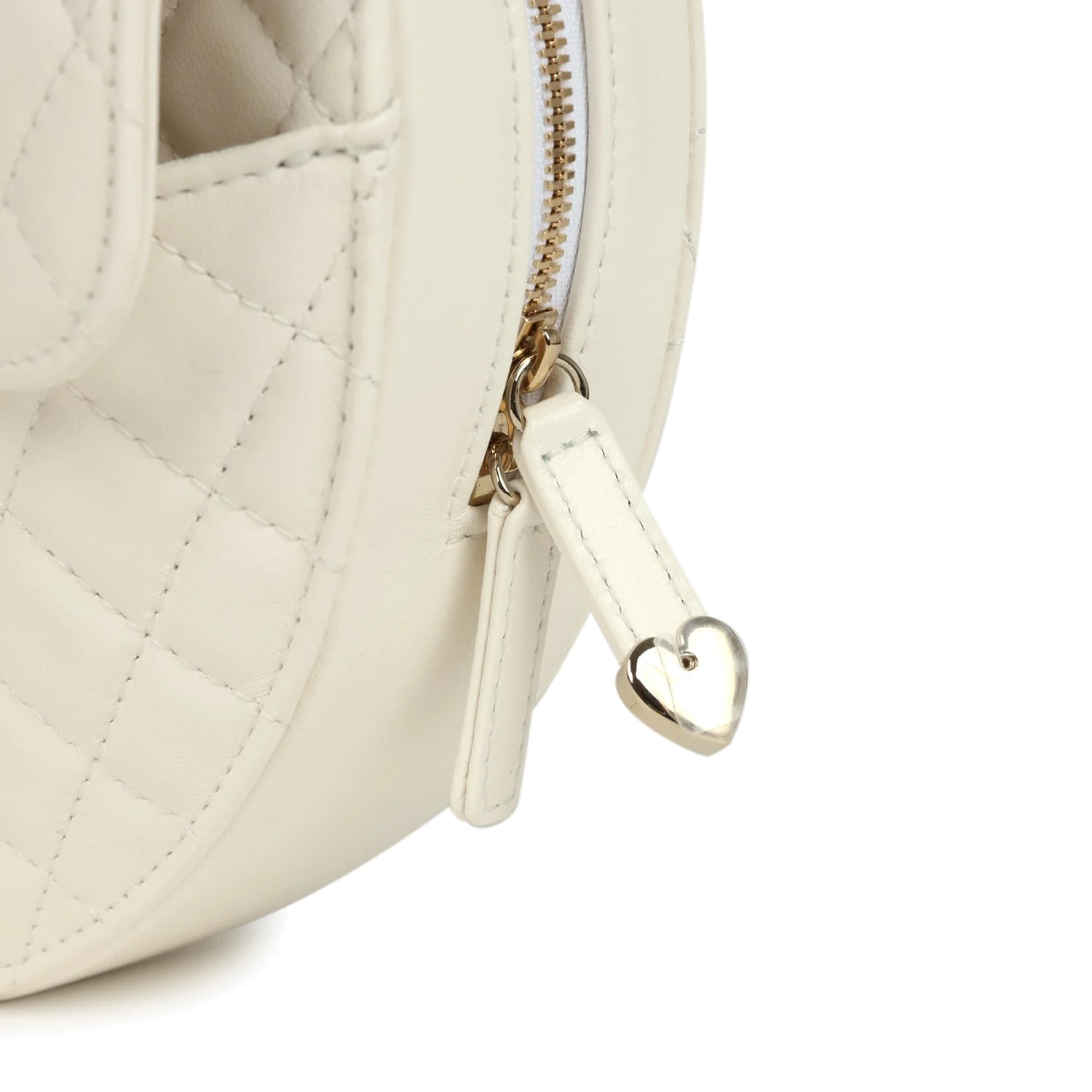 Chanel CC In Love Large Heart Bag with Chain White Lambskin — фото 7