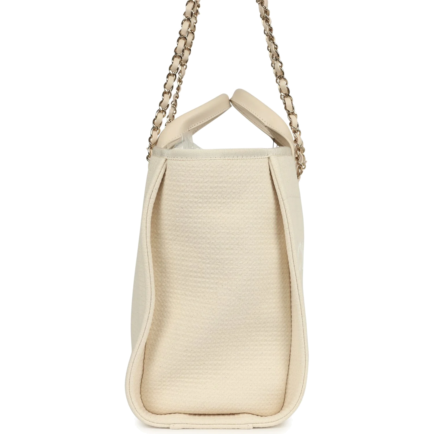 Chanel Small Deauville Shopping Tote Ivory Canvas — фото 4
