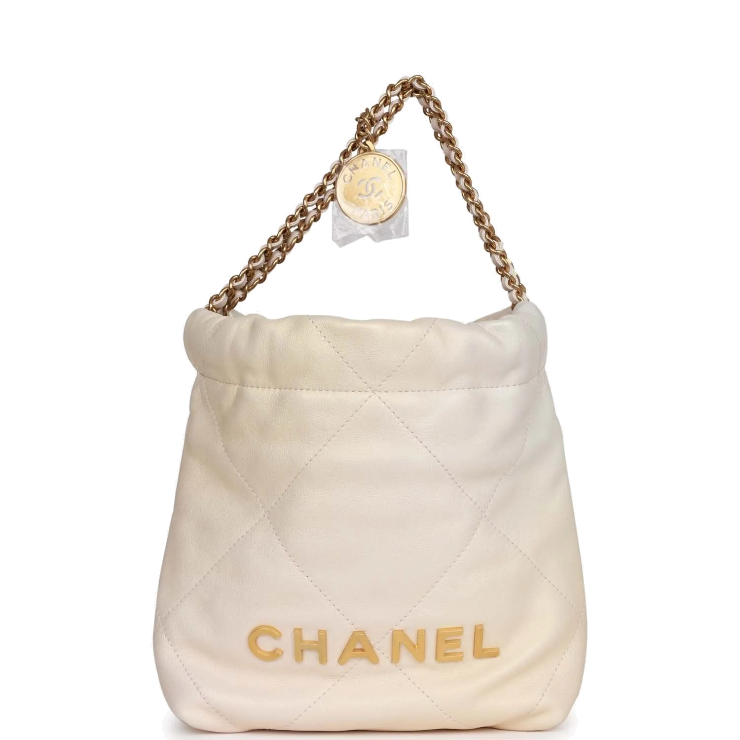Chanel Mini 22 Bag Champagne Iridescent Calfskin — фото 2
