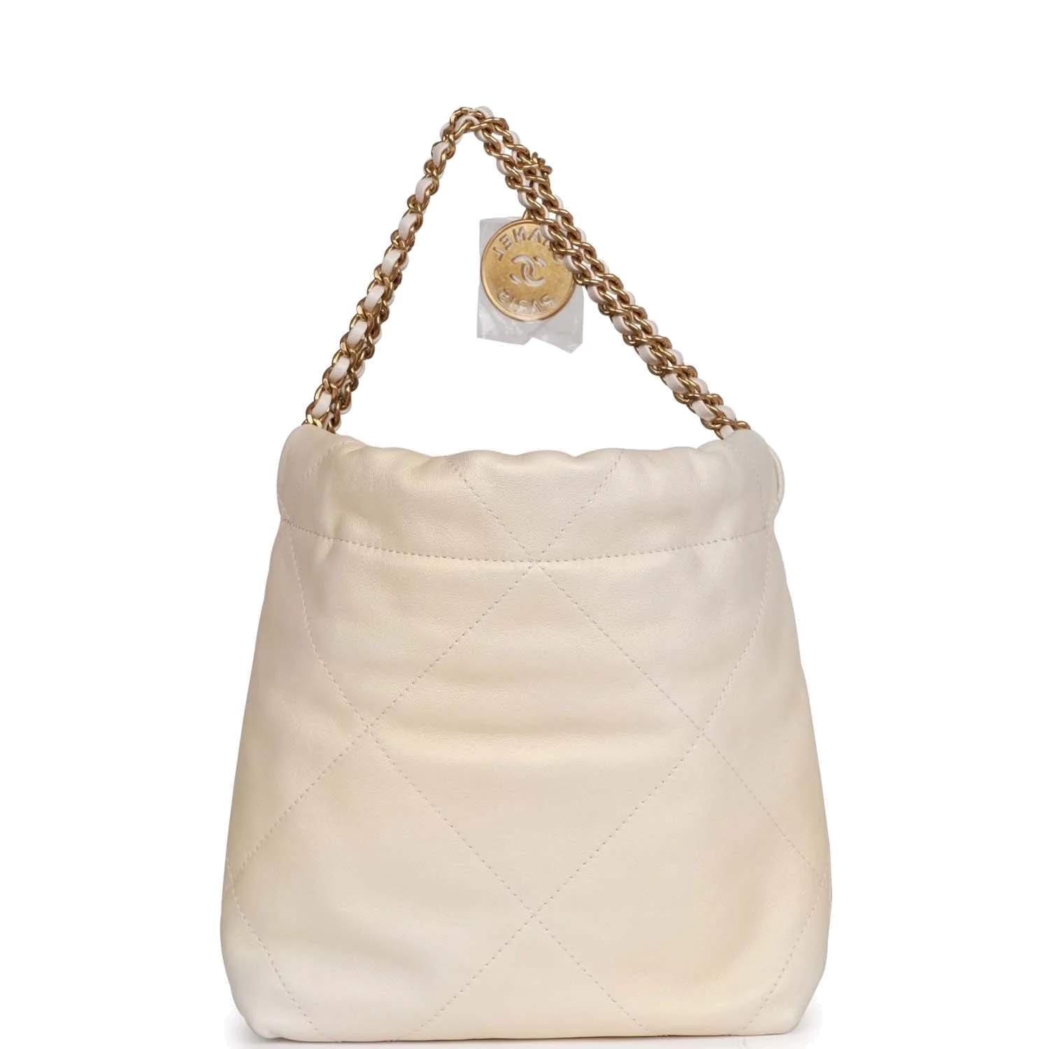 Chanel Mini 22 Bag Champagne Iridescent Calfskin — фото 5