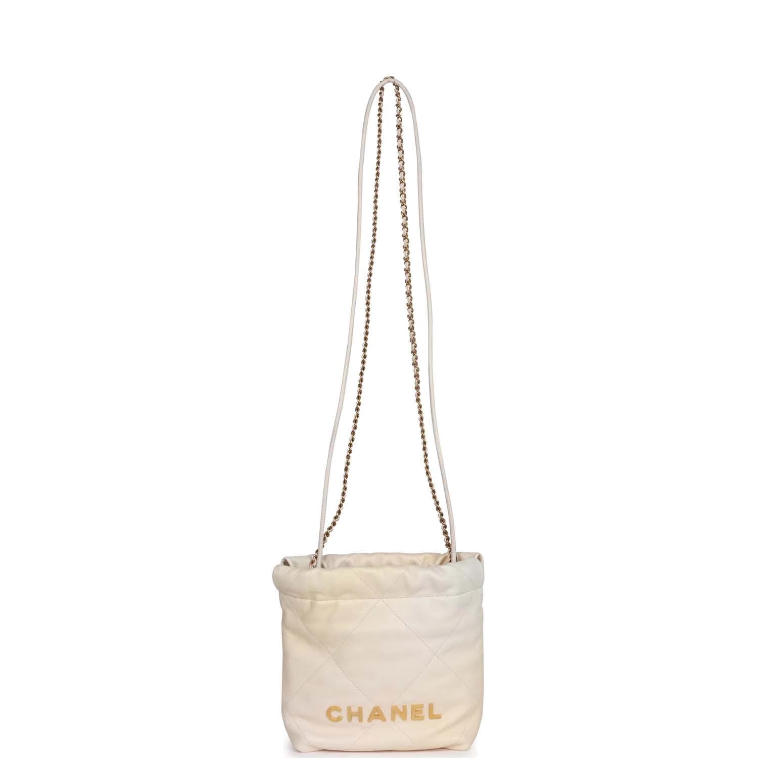 Chanel Mini 22 Bag Champagne Iridescent Calfskin — фото 8
