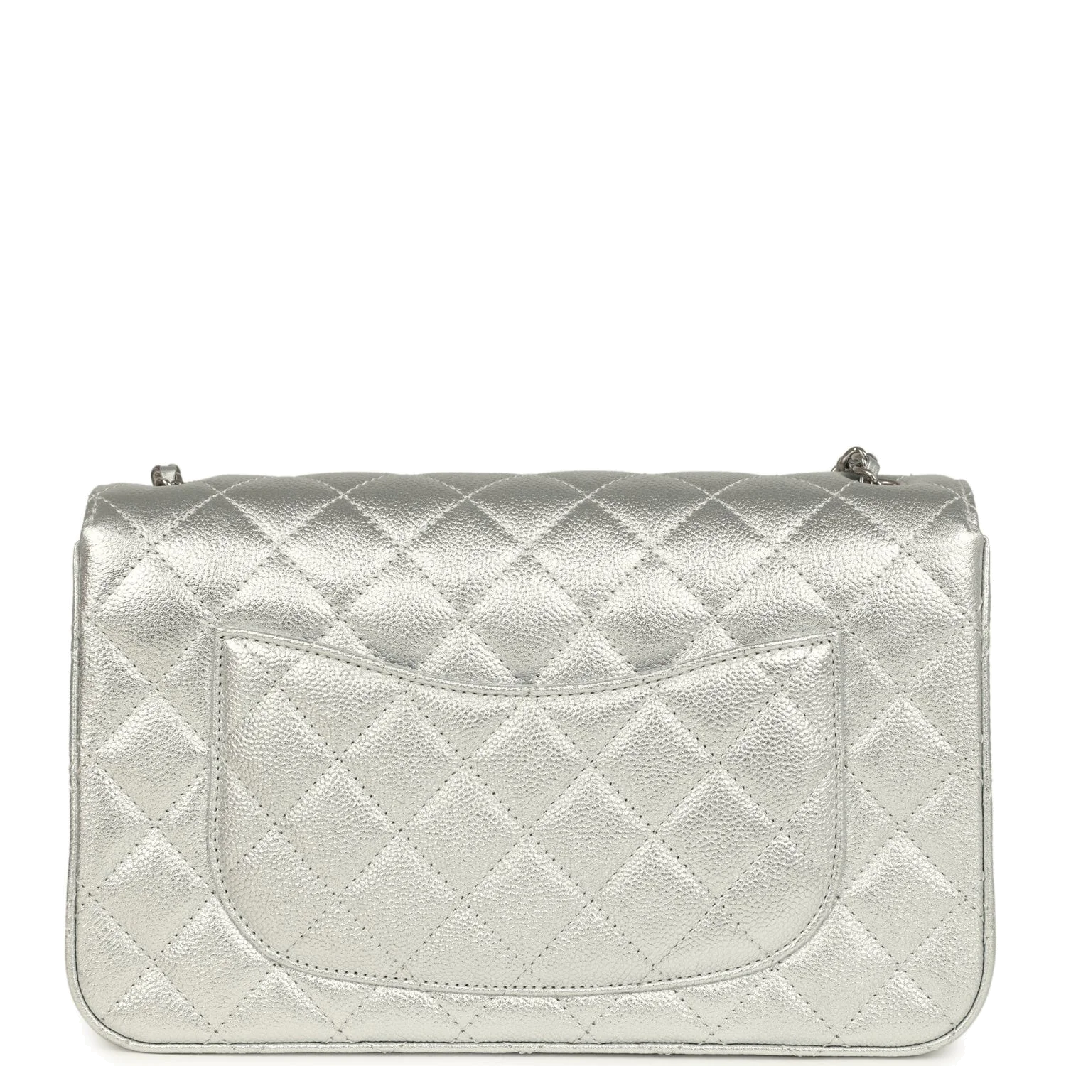 Chanel Small CC Crush Flap Bag Silver Metallic Caviar — фото 5
