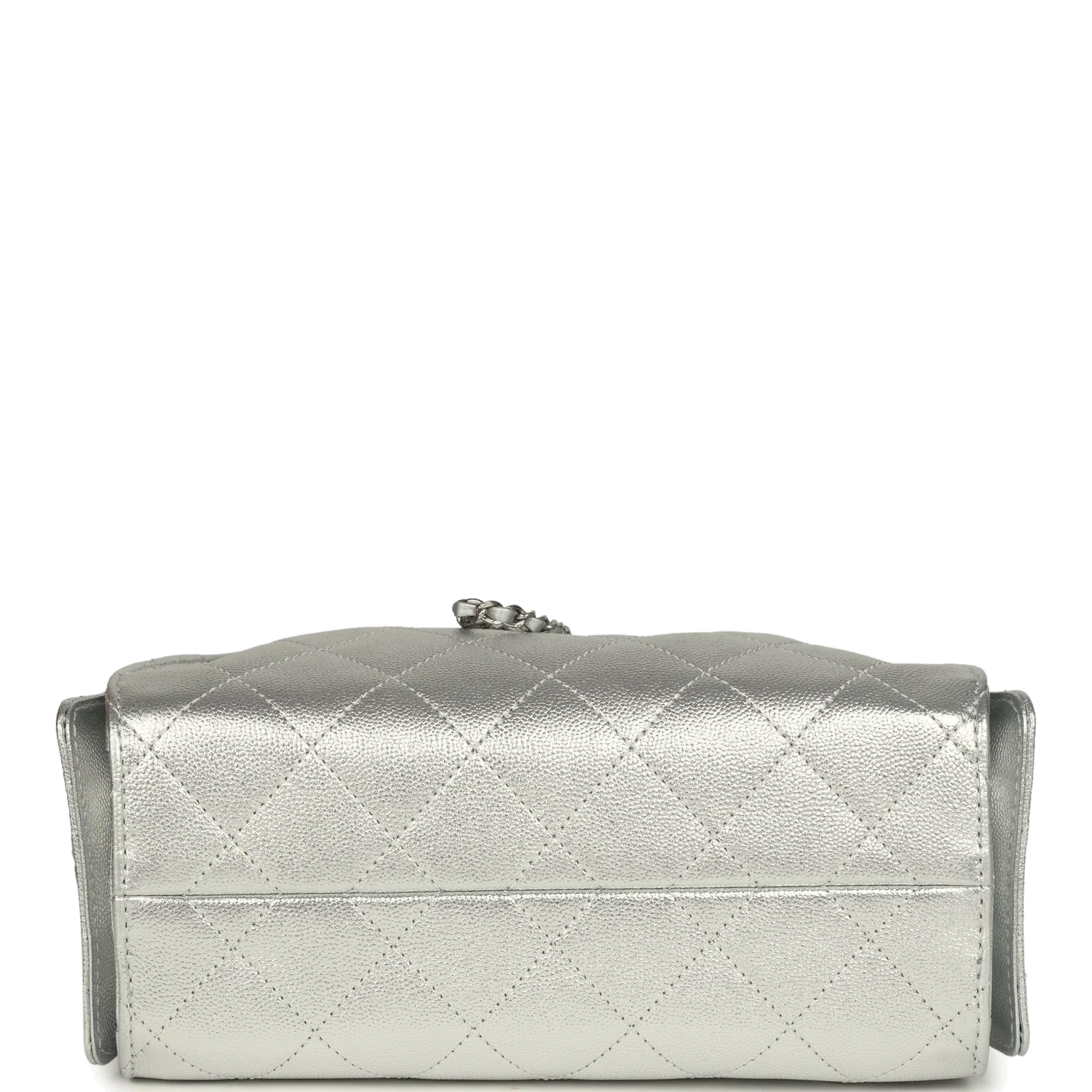 Chanel Mini 25 Hobo Bag Metallic Silver Caviar — фото 7