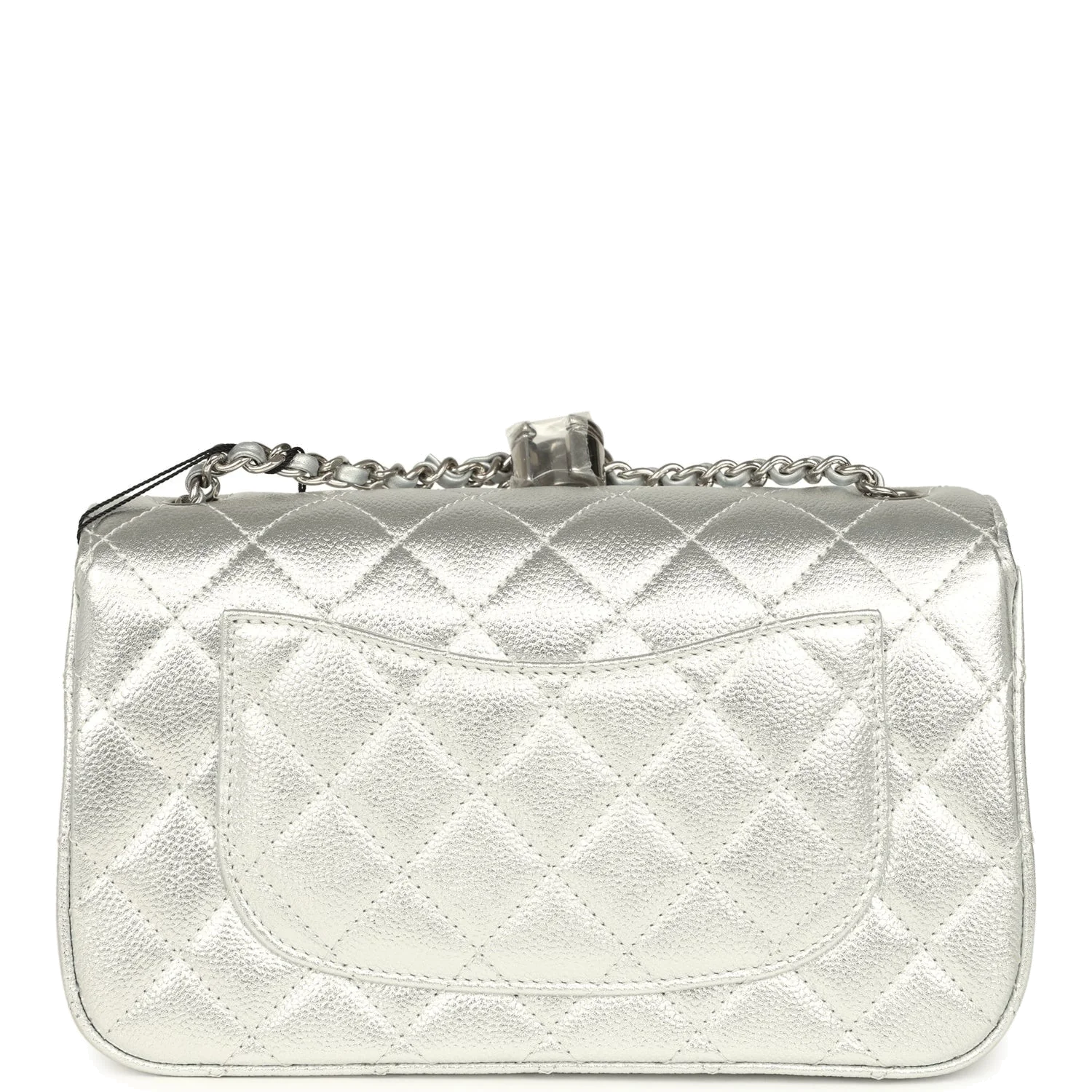 Chanel Mini CC Crush Flap Bag Silver Metallic Caviar — фото 5
