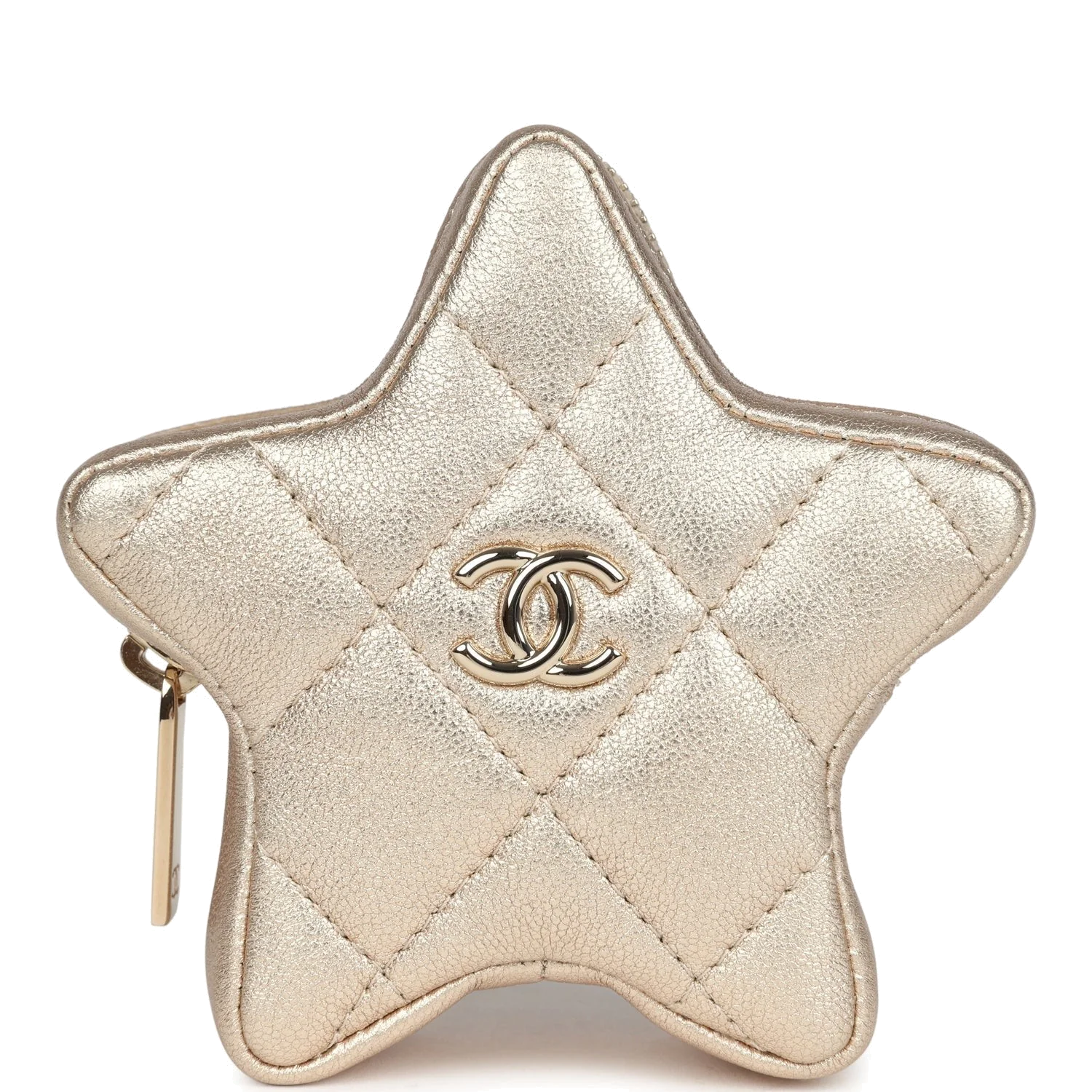 Chanel Walk Of Fame Star Clip-On Coin Purse Metallic Gold Goatskin