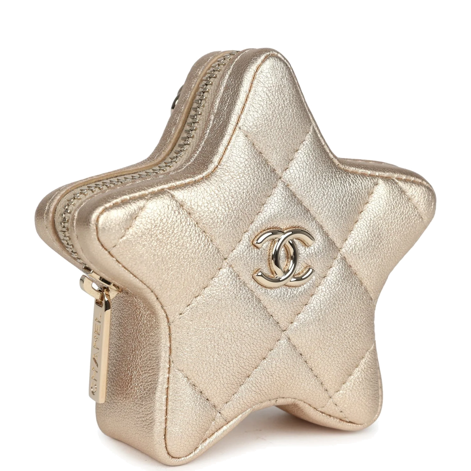 Chanel Walk Of Fame Star Clip-On Coin Purse Metallic Gold Goatskin — фото 3