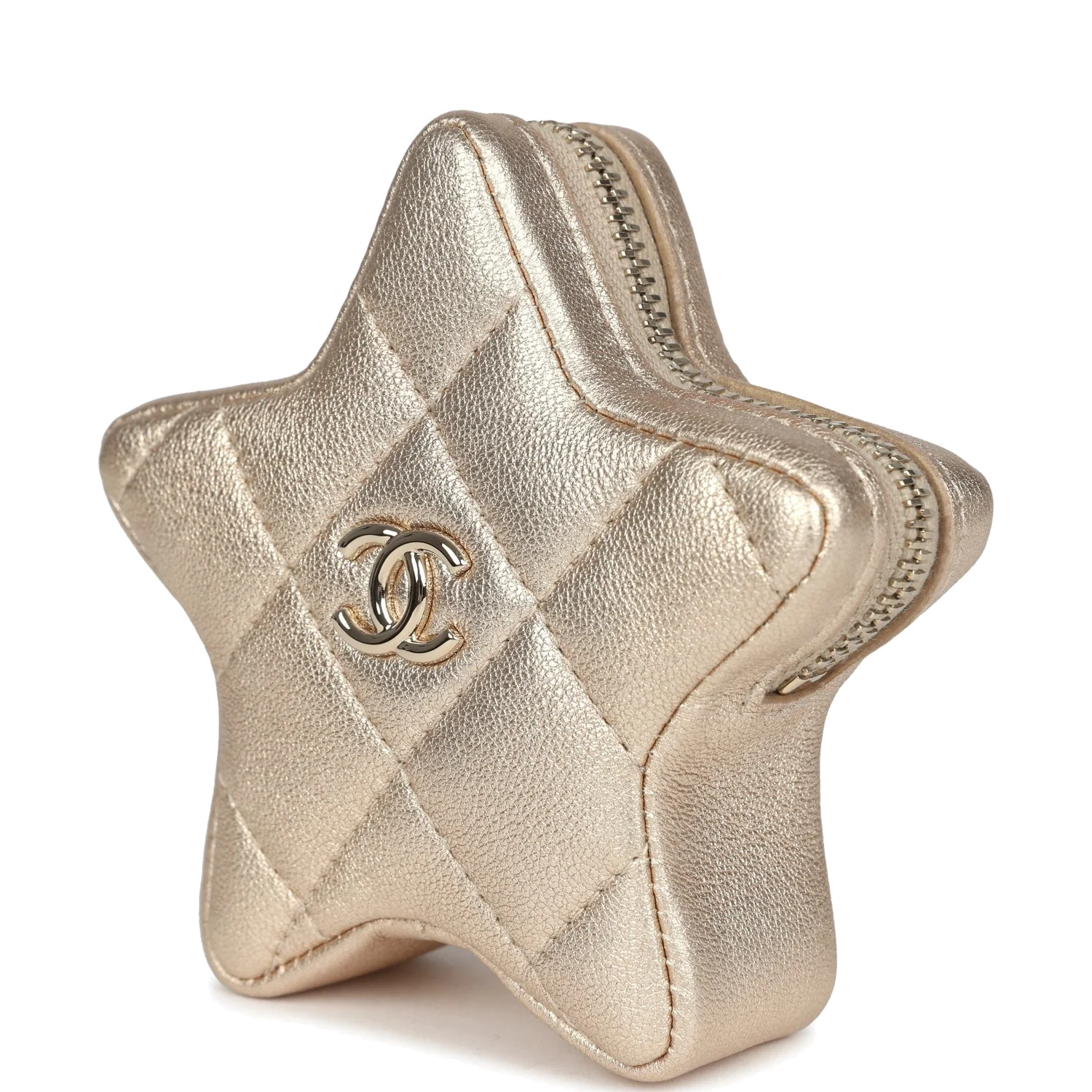 Chanel Walk Of Fame Star Clip-On Coin Purse Metallic Gold Goatskin — фото 6