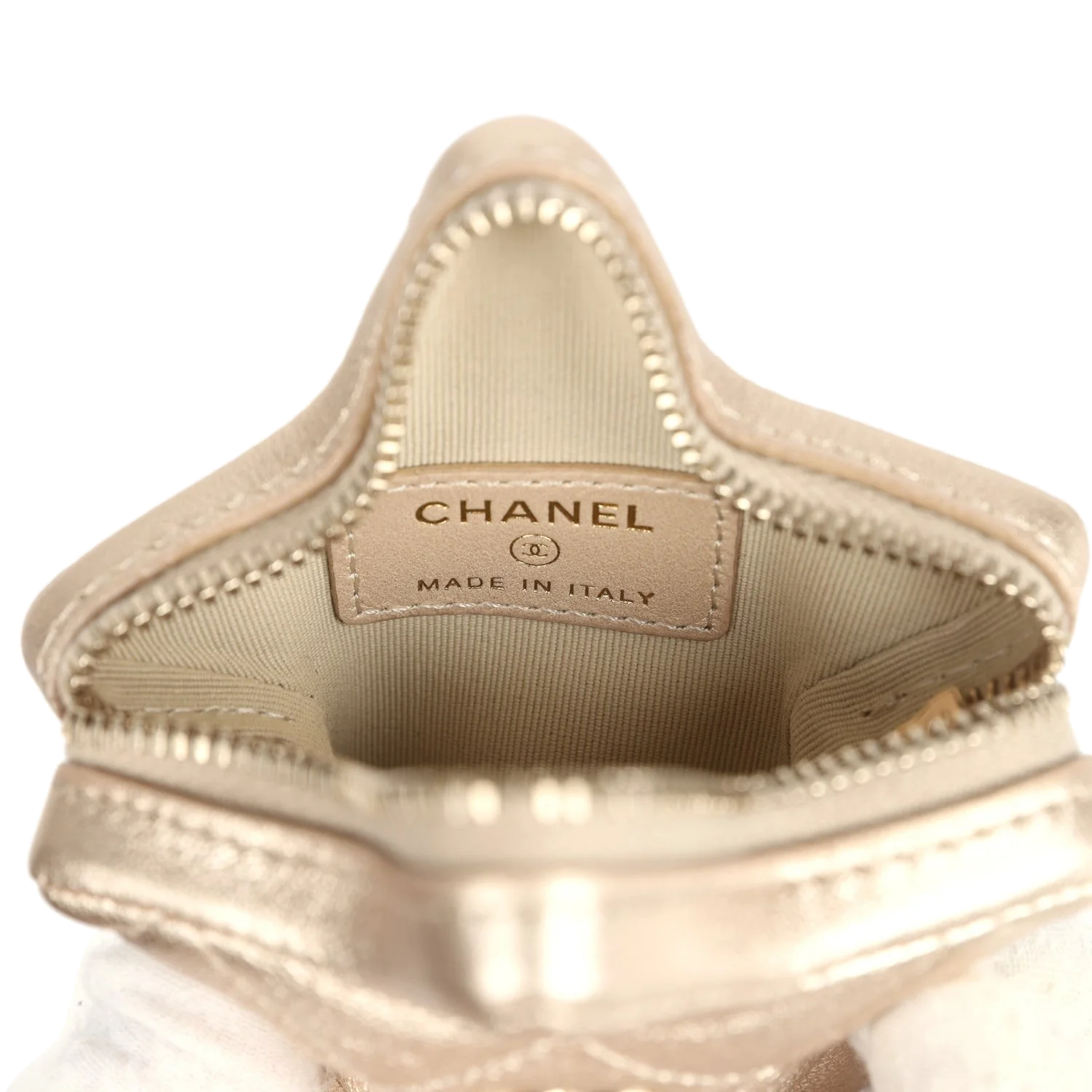 Chanel Walk Of Fame Star Clip-On Coin Purse Metallic Gold Goatskin — фото 8