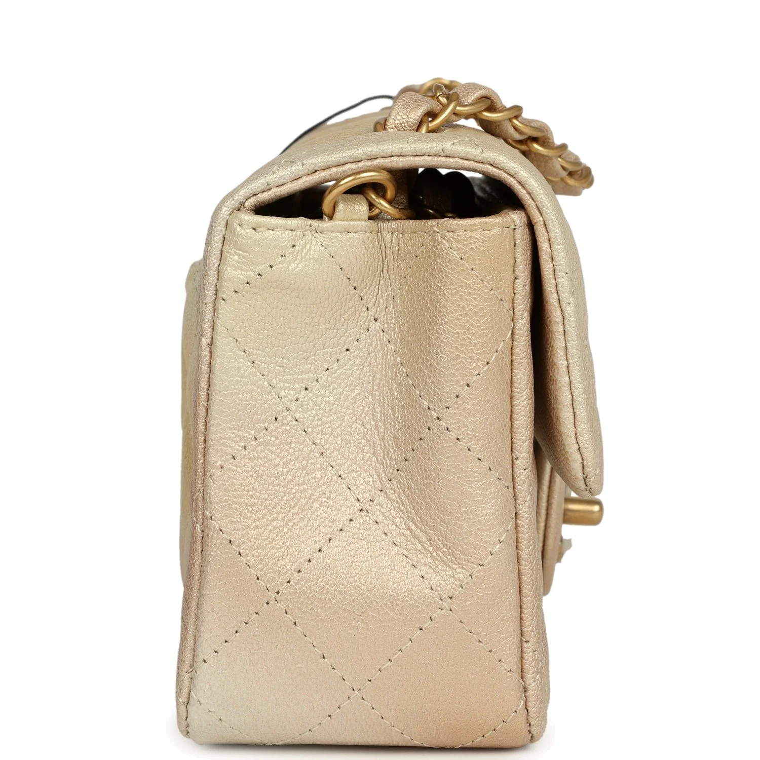 Chanel Mini Rectangular Flap Bag Gold Ombre Chevre Calfskin — фото 4