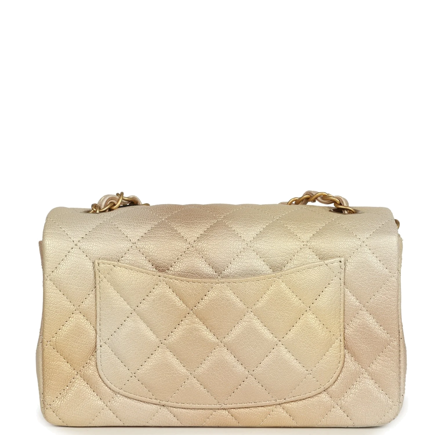 Chanel Mini Rectangular Flap Bag Gold Ombre Chevre Calfskin — фото 5