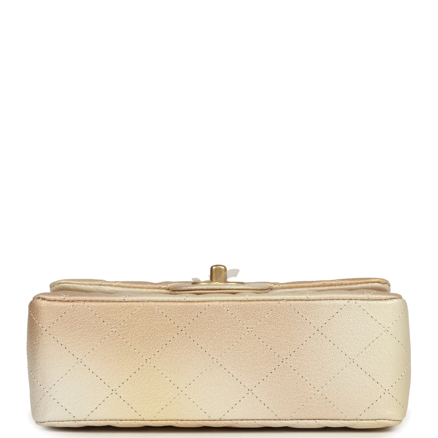 Chanel Mini Rectangular Flap Bag Gold Ombre Chevre Calfskin — фото 7