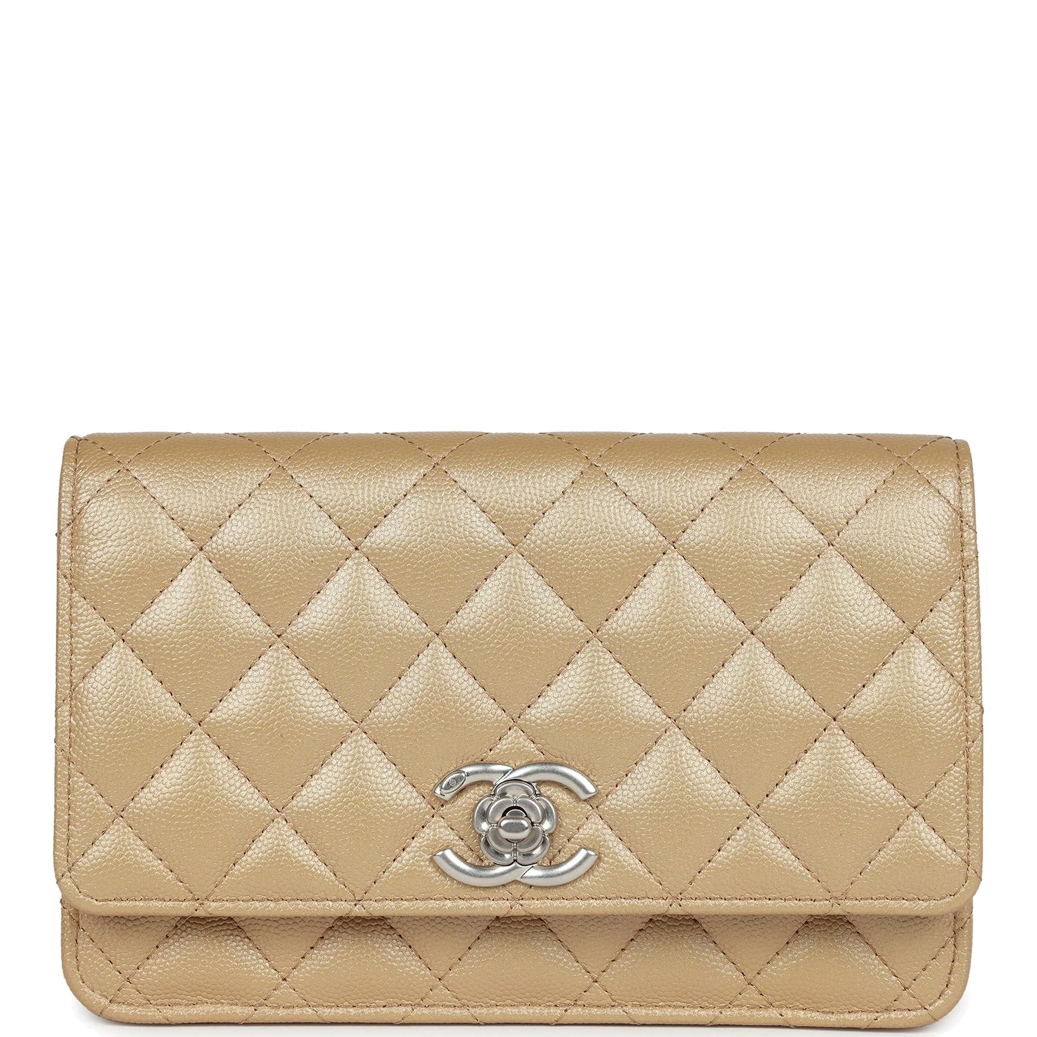 Chanel Wallet On Chain WOC Beige Iridescent Caviar
