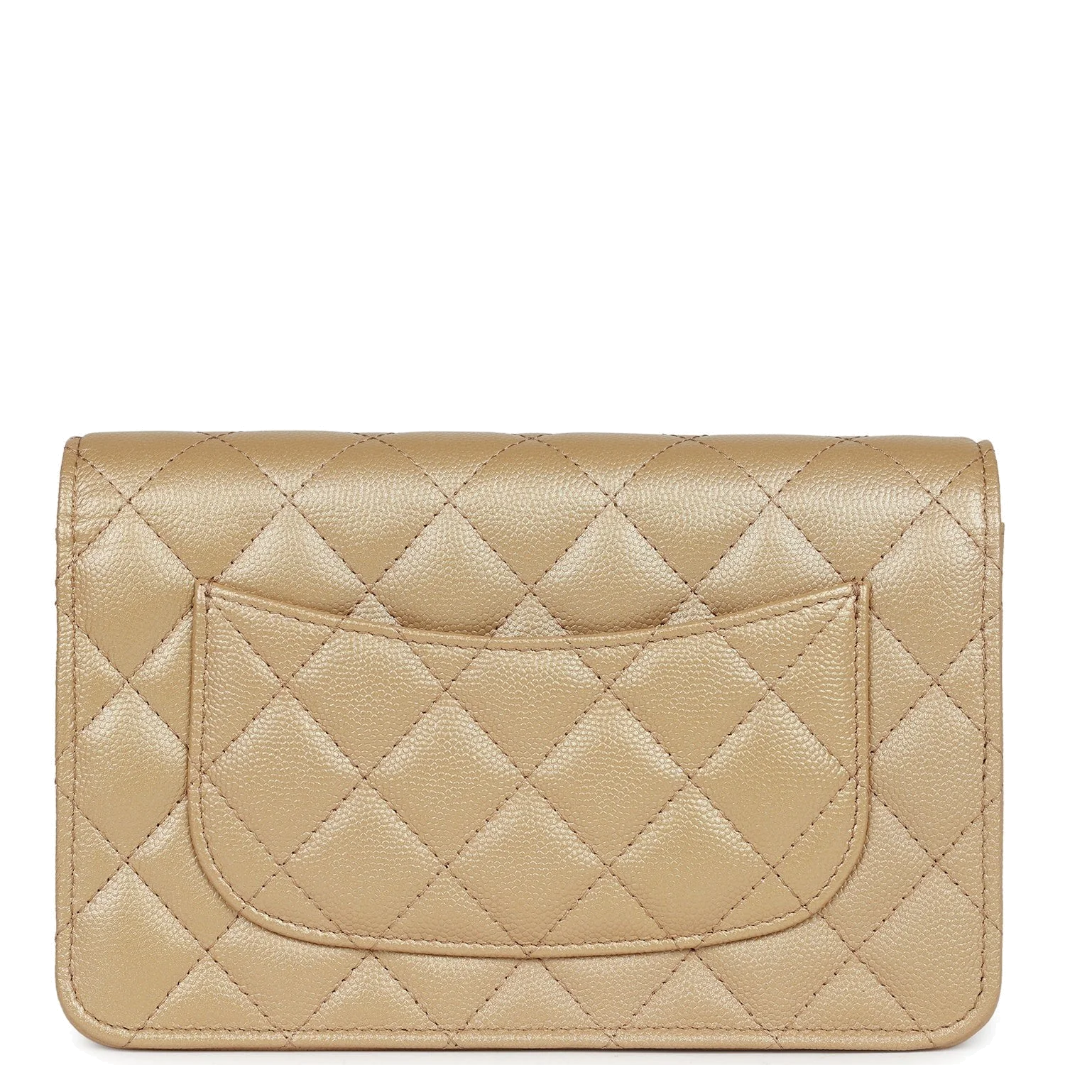 Chanel Wallet On Chain WOC Beige Iridescent Caviar — фото 5