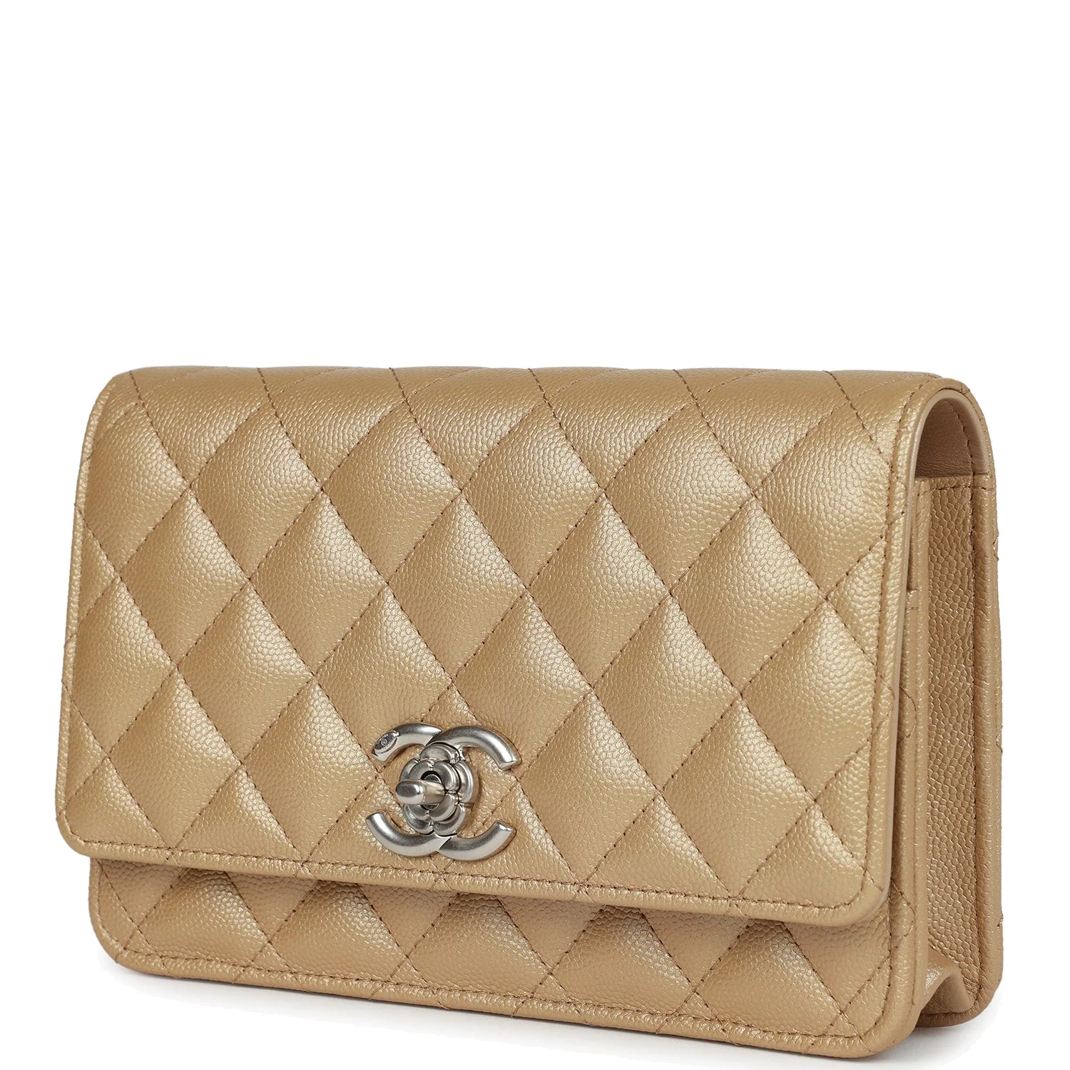 Chanel Wallet On Chain WOC Beige Iridescent Caviar — фото 6