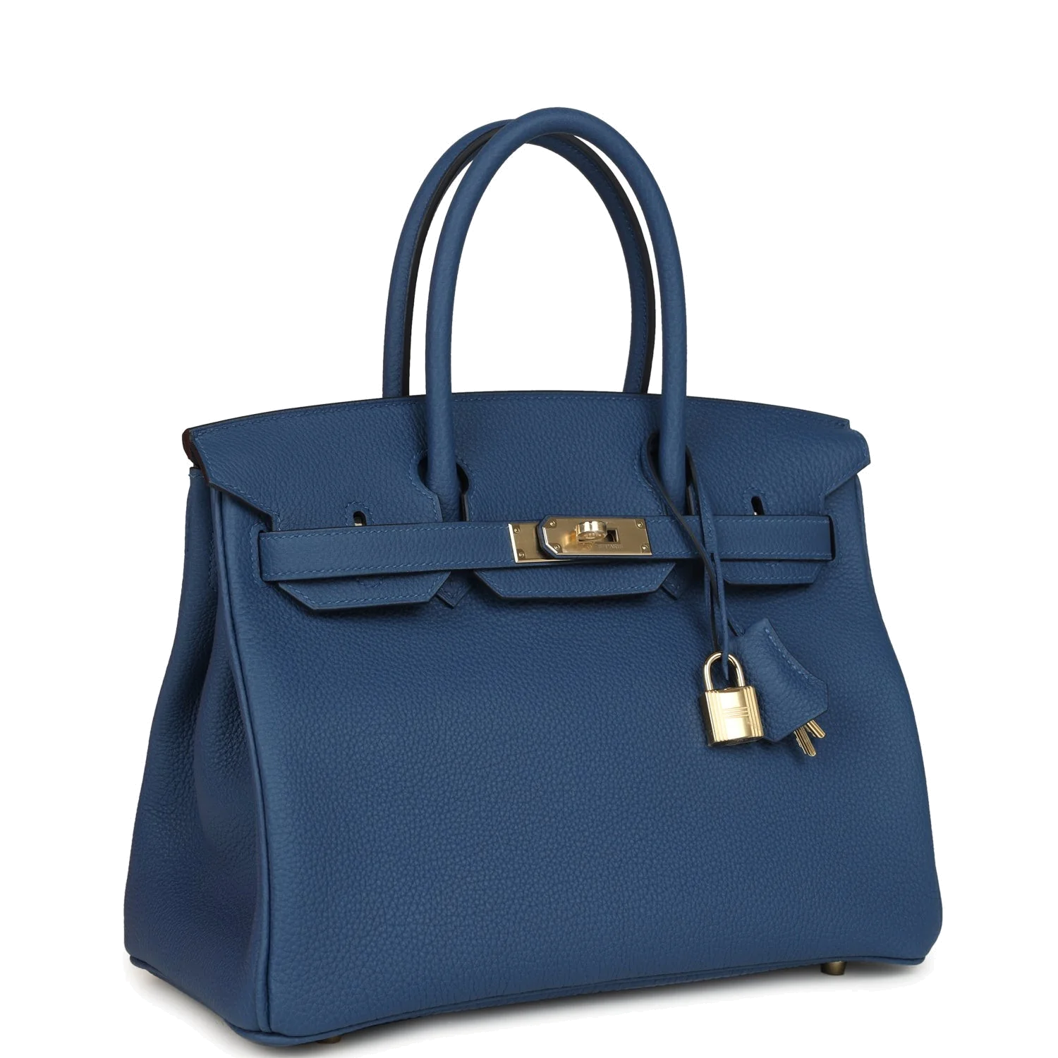 Hermes Birkin 30 Bleu Tie Togo Permabrass Hardware Синий Тай — фото 3