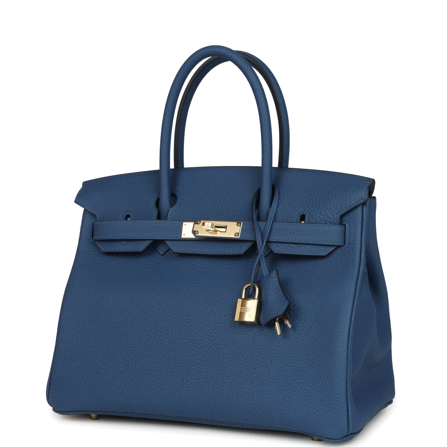 Hermes Birkin 30 Bleu Tie Togo Permabrass Hardware Синий Тай — фото 4