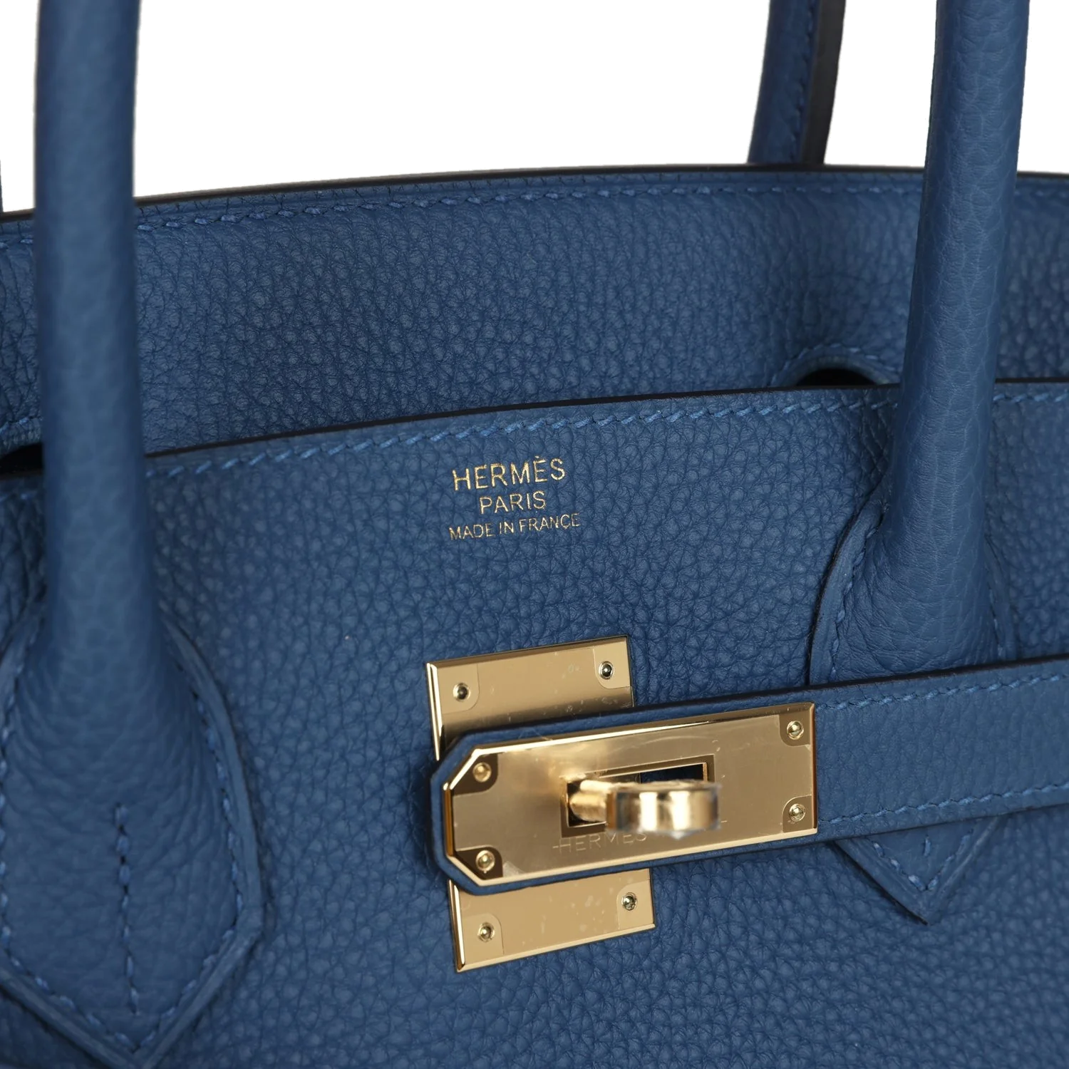 Hermes Birkin 30 Bleu Tie Togo Permabrass Hardware Синий Тай — фото 8