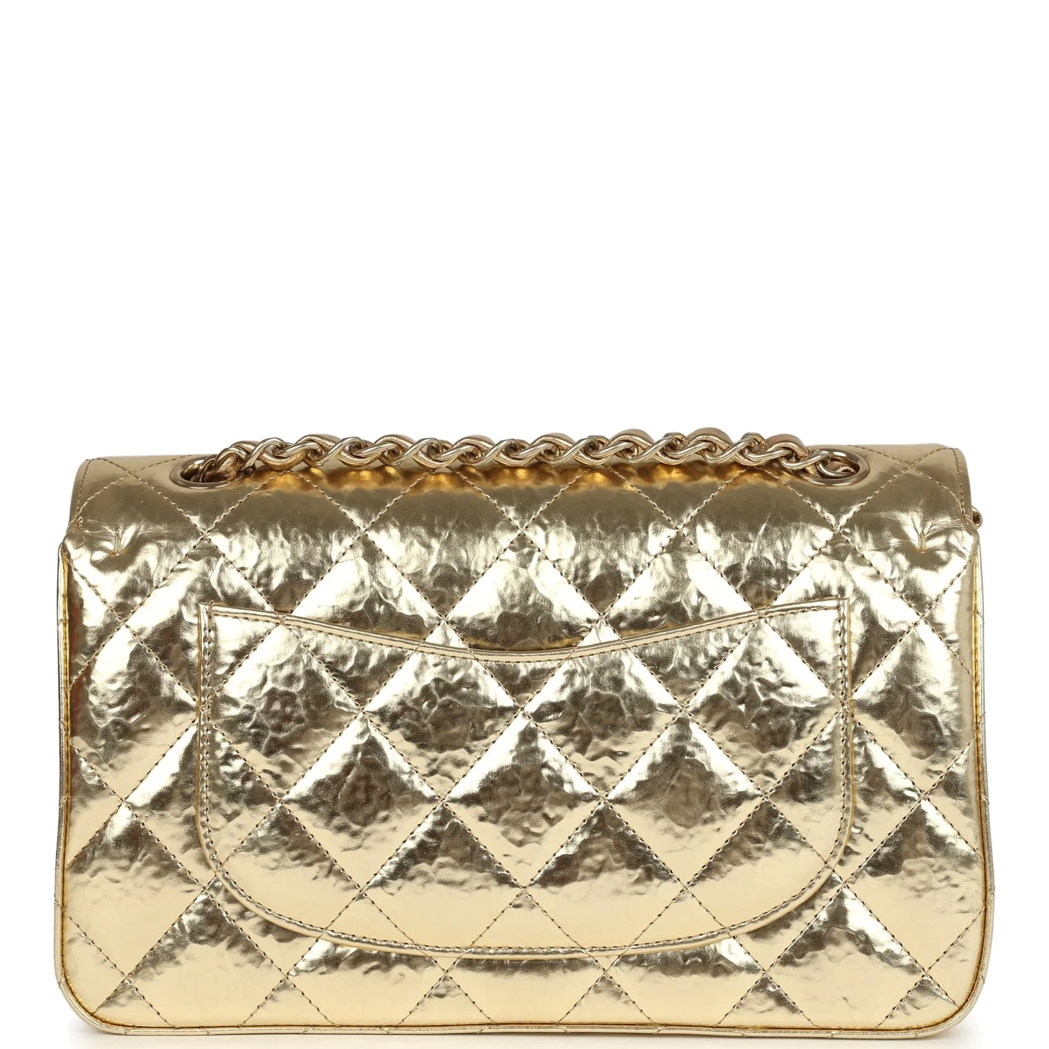 Chanel Small Classic Double Flap Gold Hammered Metallic Calfskin — фото 5