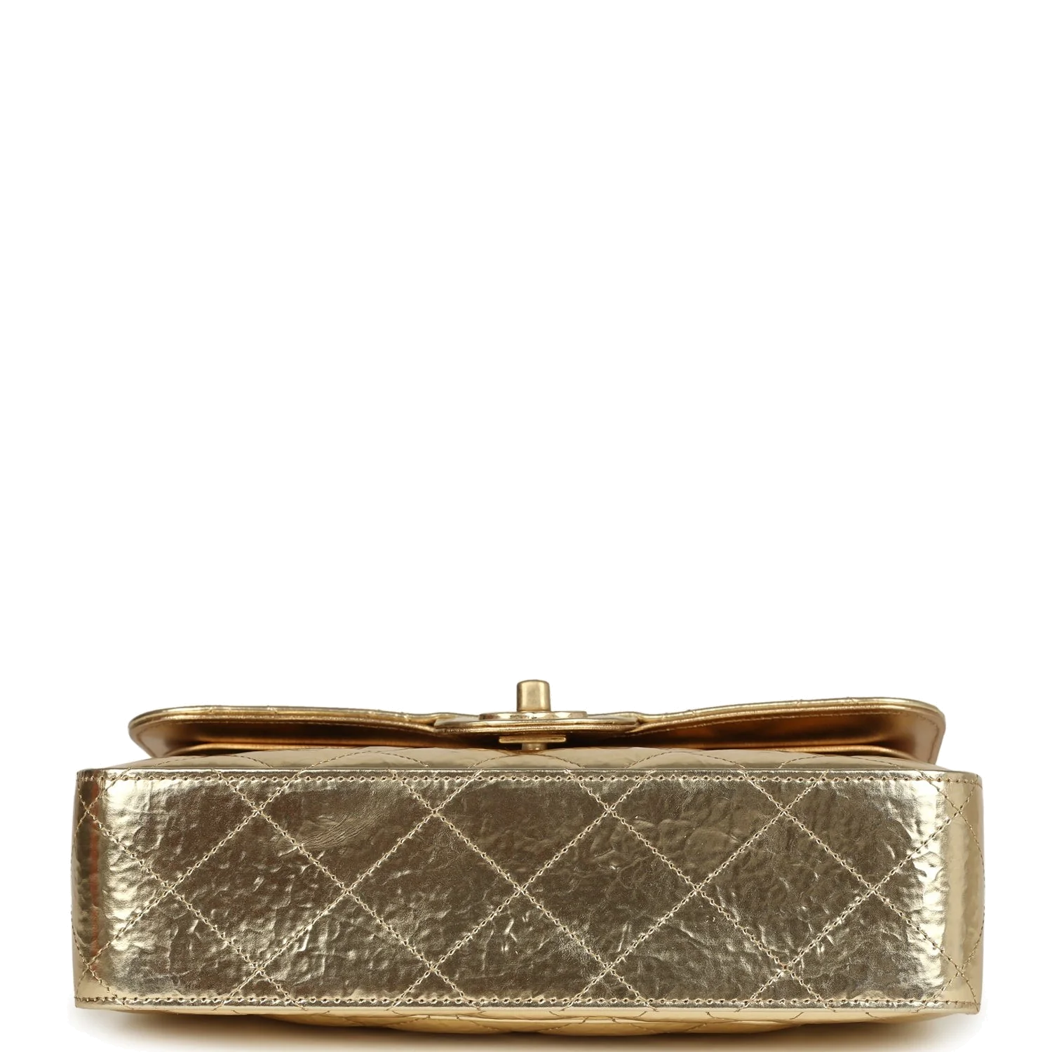 Chanel Small Classic Double Flap Gold Hammered Metallic Calfskin — фото 7