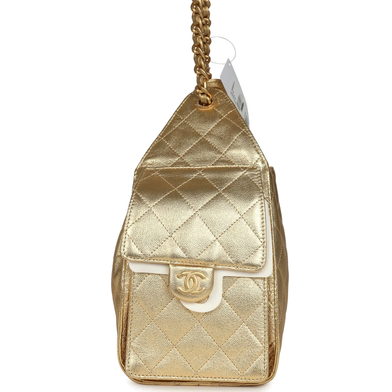 Chanel Small 25 Hobo Bag Metallic Gold Caviar — фото 4