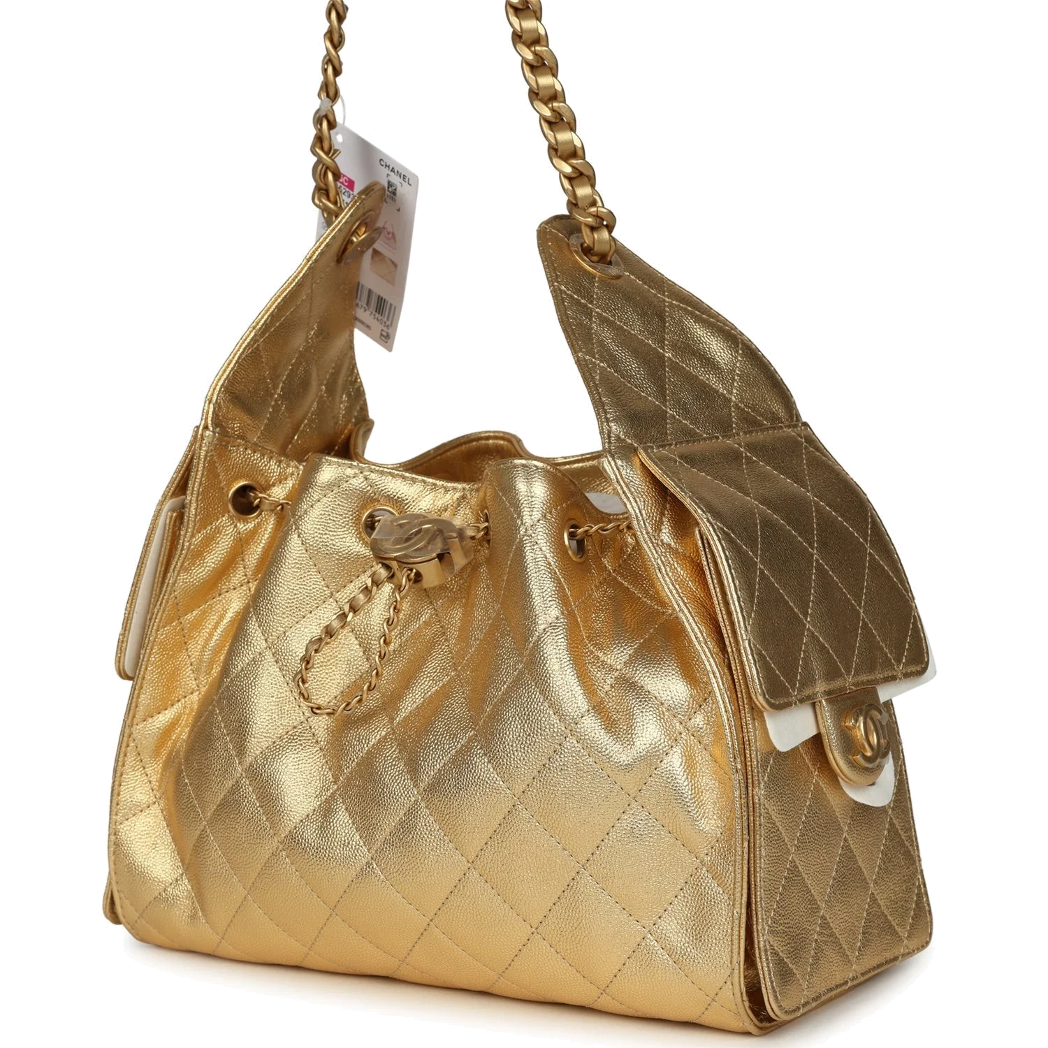 Chanel Small 25 Hobo Bag Metallic Gold Caviar — фото 6