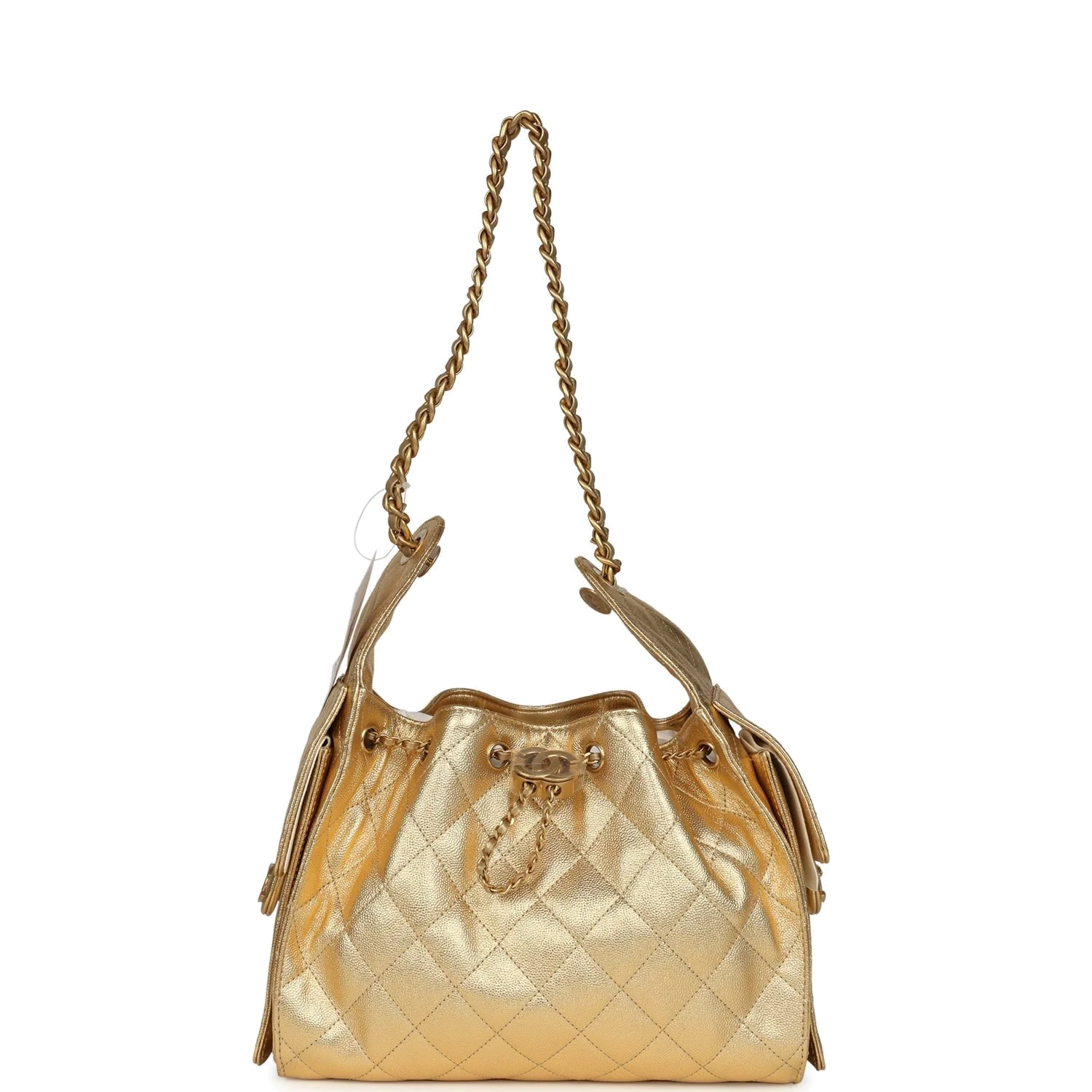 Chanel Small 25 Hobo Bag Metallic Gold Caviar — фото 7