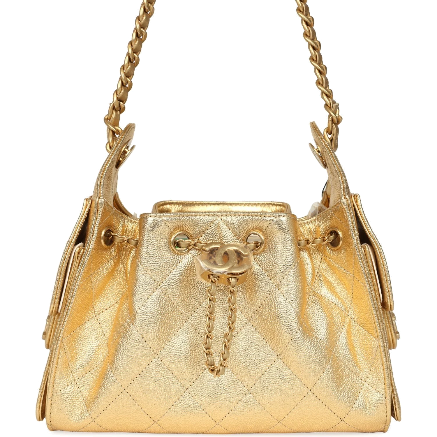 Chanel Mini 25 Hobo Bag Metallic Gold Caviar Caviar — фото 2