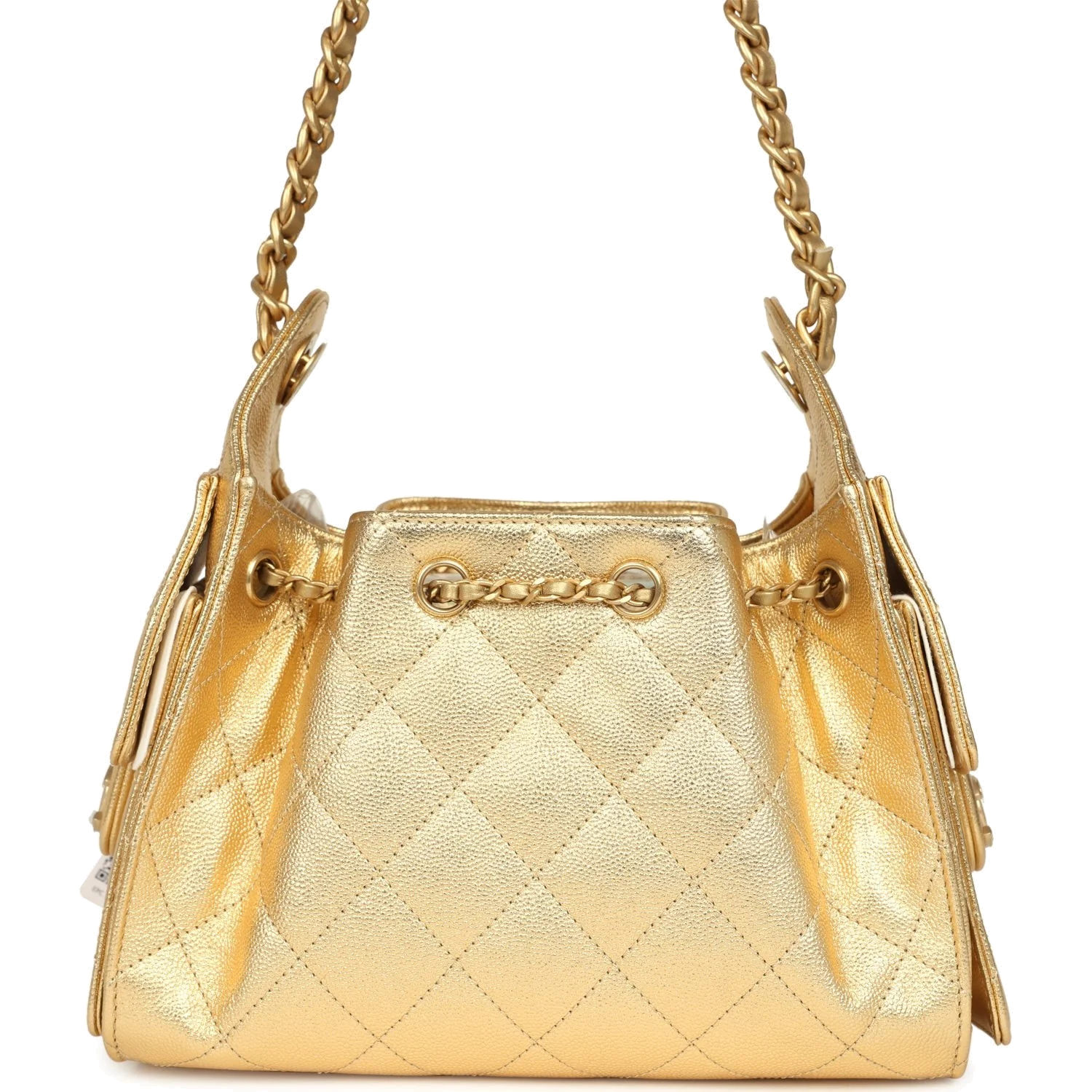 Chanel Mini 25 Hobo Bag Metallic Gold Caviar Caviar — фото 6