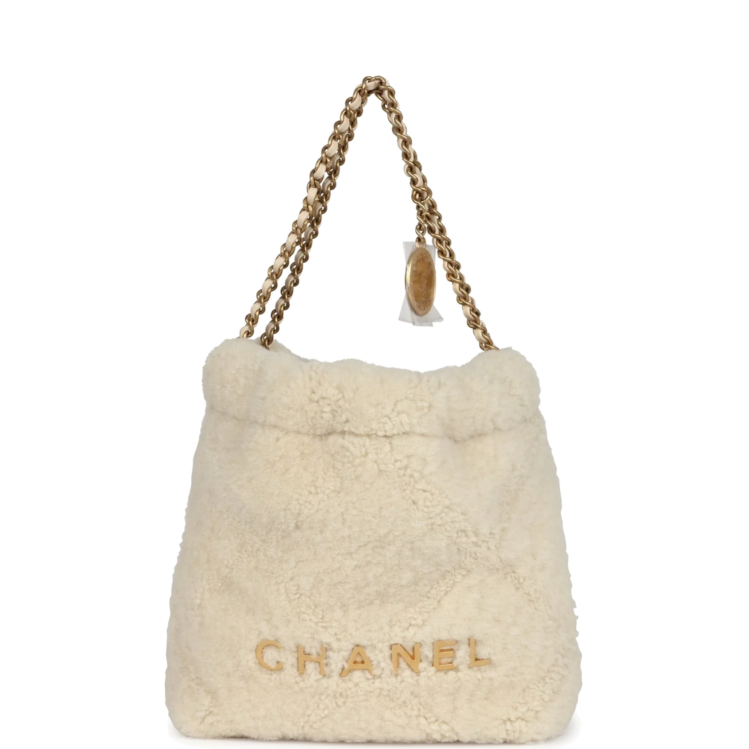 Chanel Mini 22 Bag Ecru Shearling — фото 2