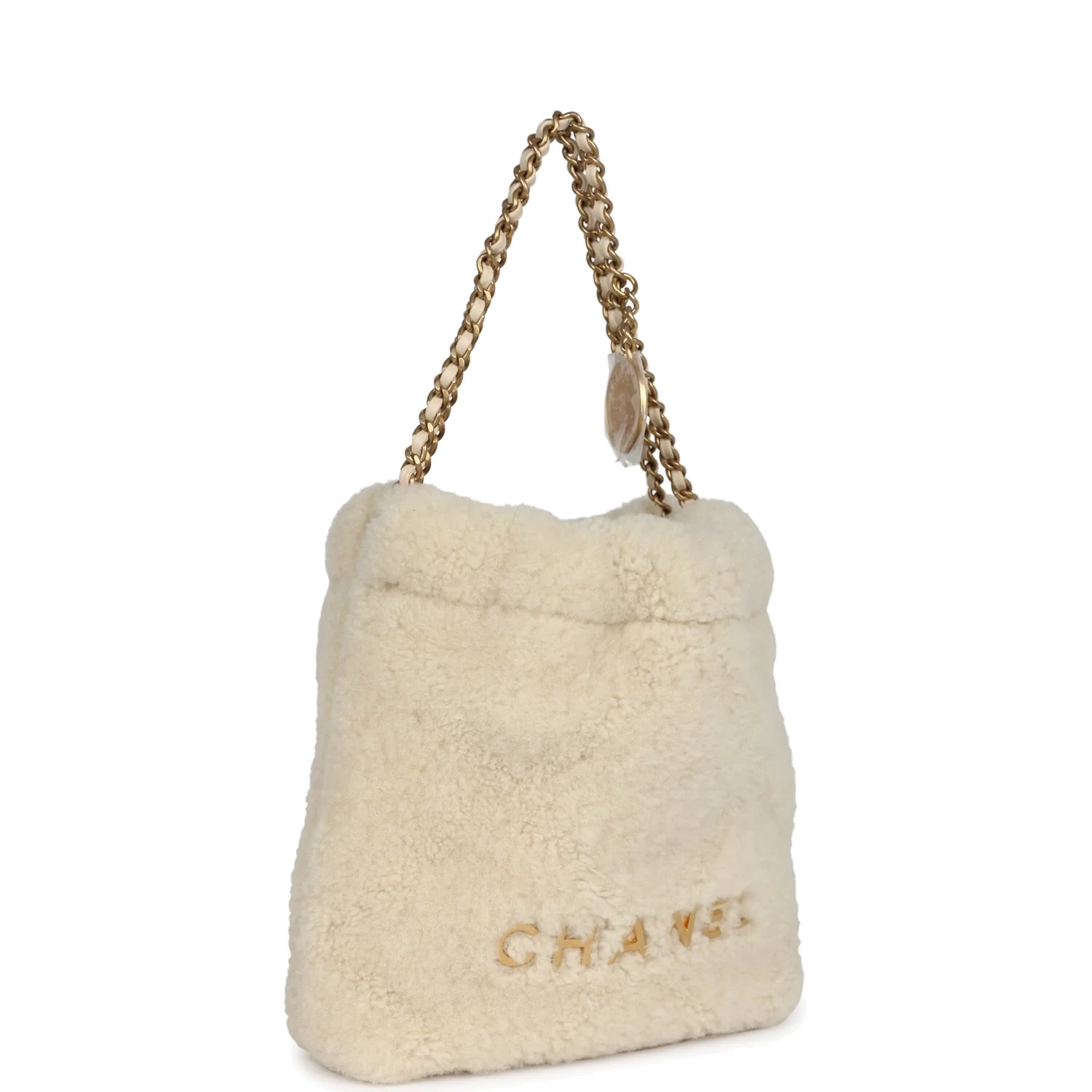 Chanel Mini 22 Bag Ecru Shearling — фото 3