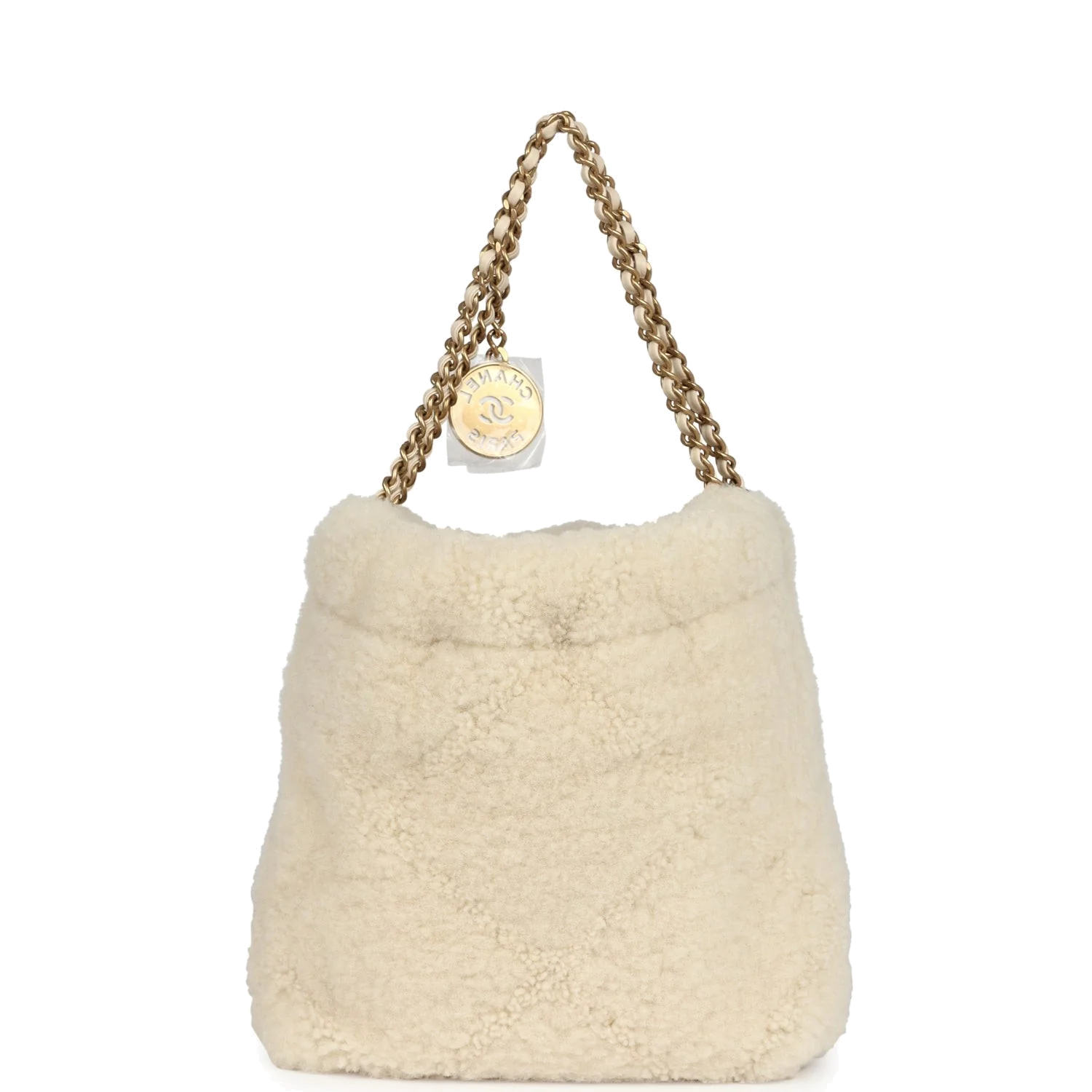 Chanel Mini 22 Bag Ecru Shearling — фото 5