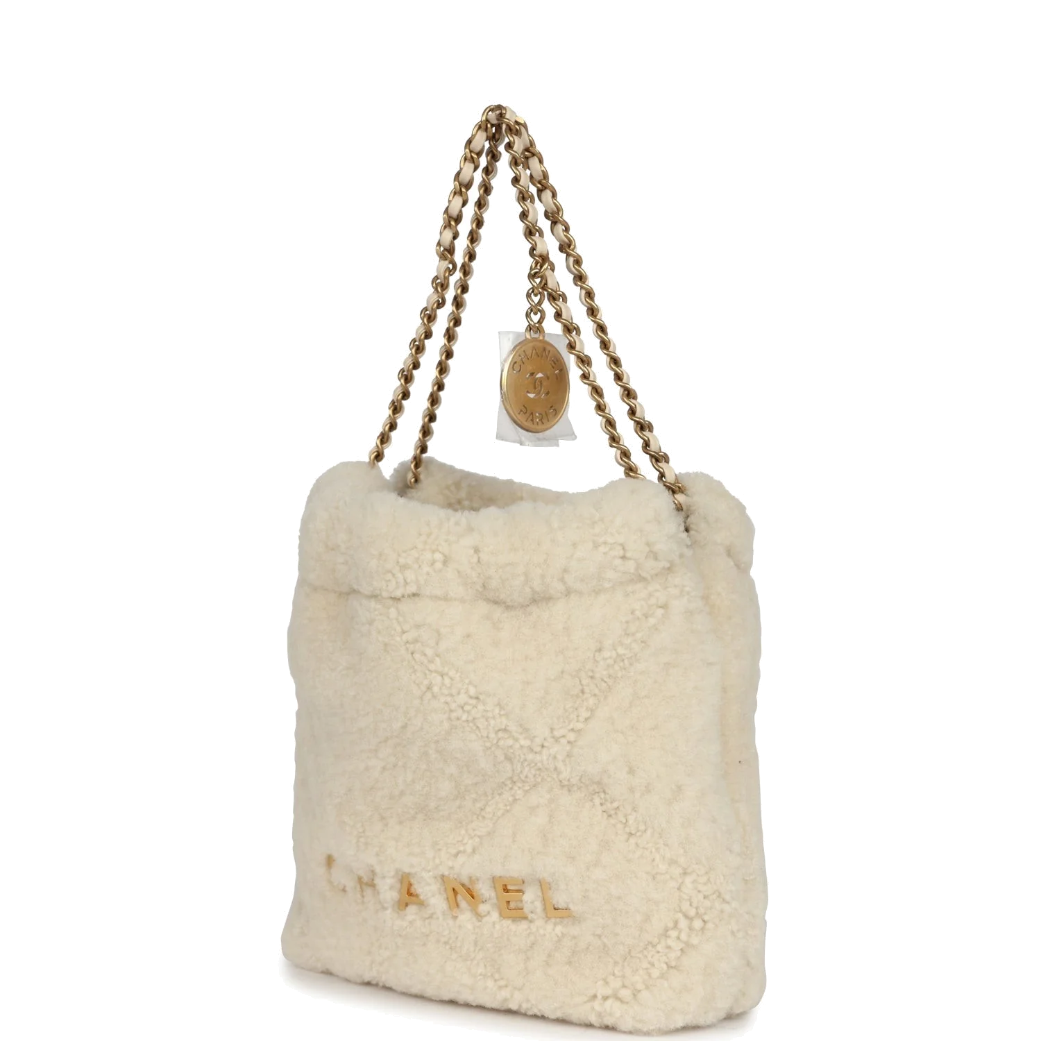 Chanel Mini 22 Bag Ecru Shearling — фото 6