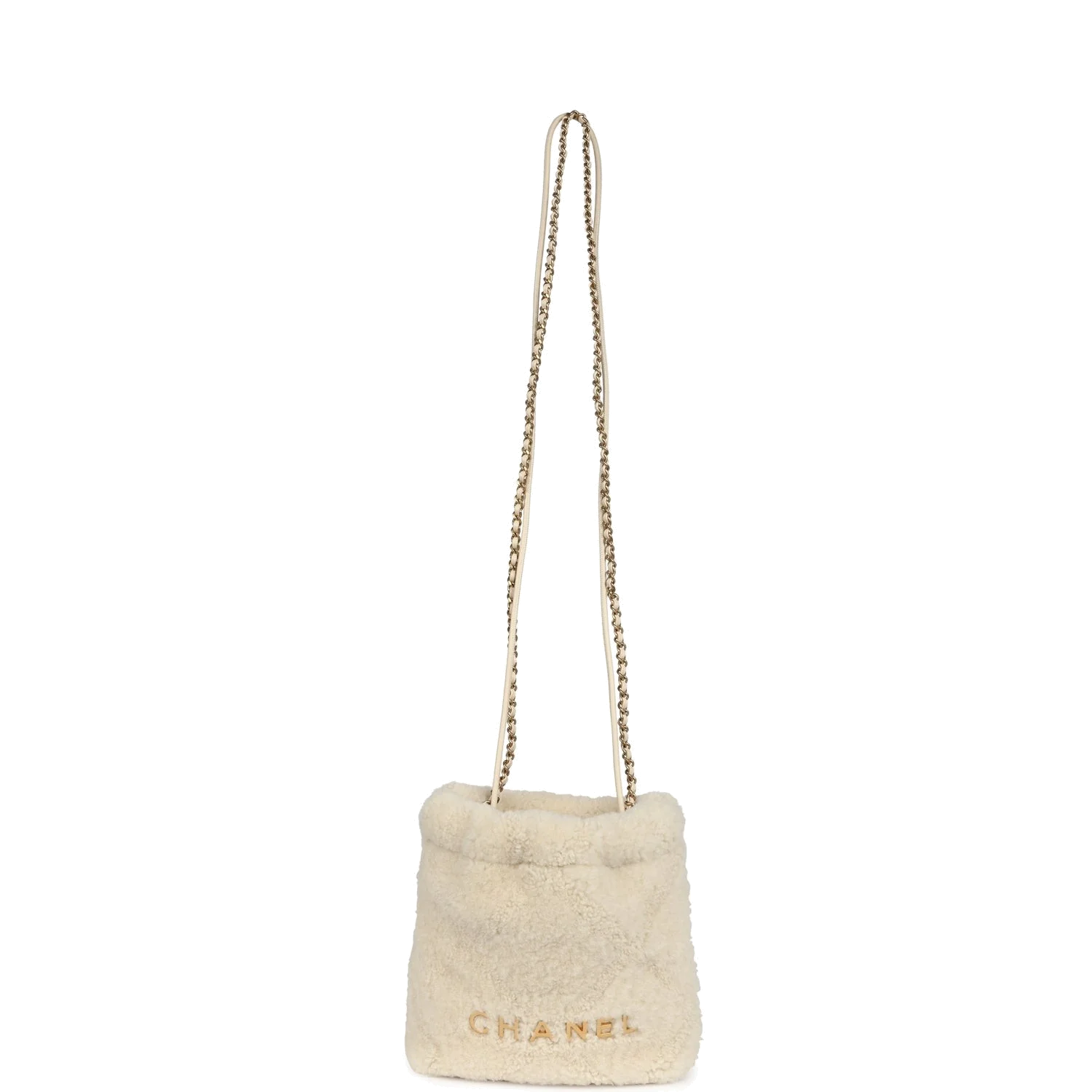 Chanel Mini 22 Bag Ecru Shearling — фото 8