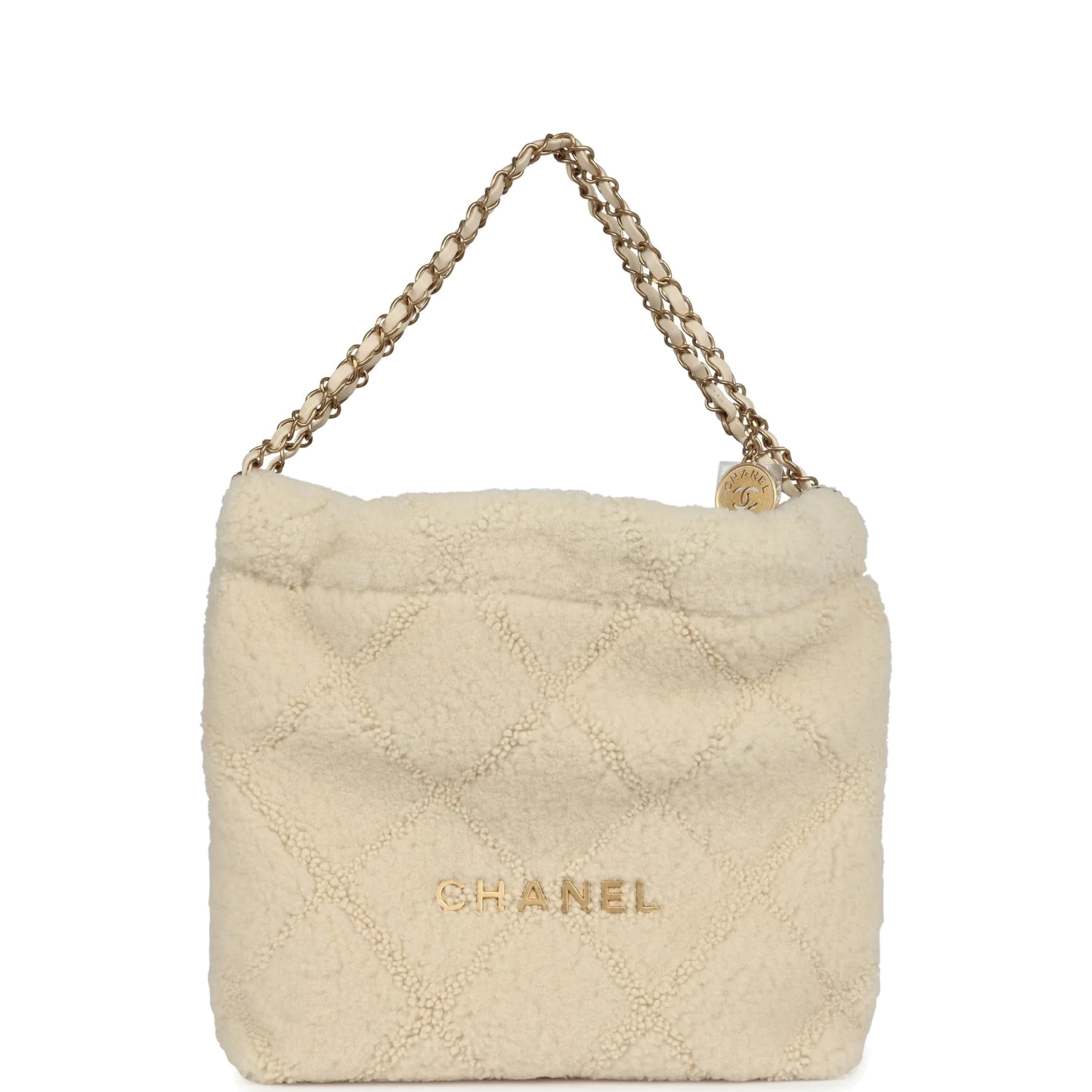 Chanel Small 22 Bag Ecru Shearling — фото 2