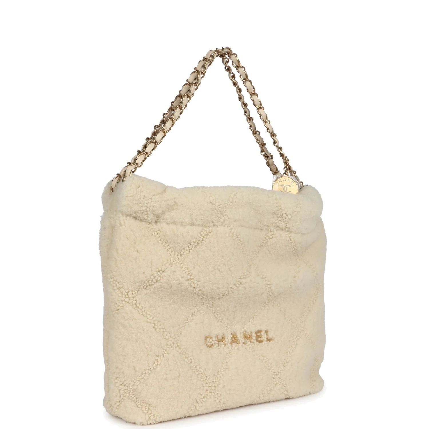 Chanel Small 22 Bag Ecru Shearling — фото 3