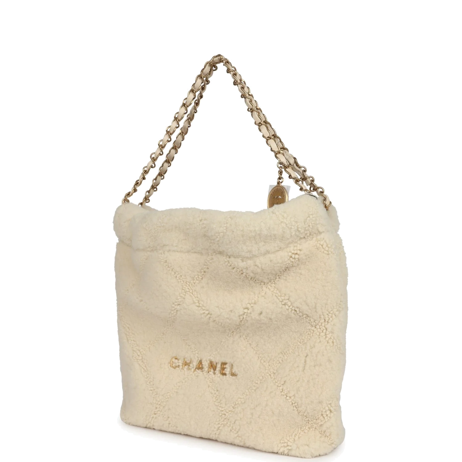Chanel Small 22 Bag Ecru Shearling — фото 6