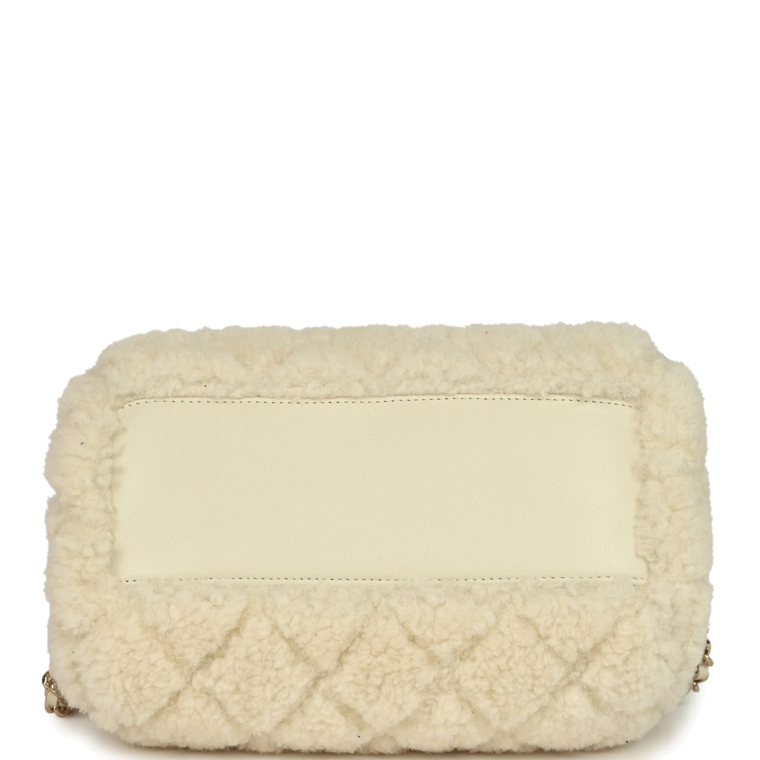 Chanel Mini Timeless Classic Barrel Bag with Chain Beige Shearling — фото 7