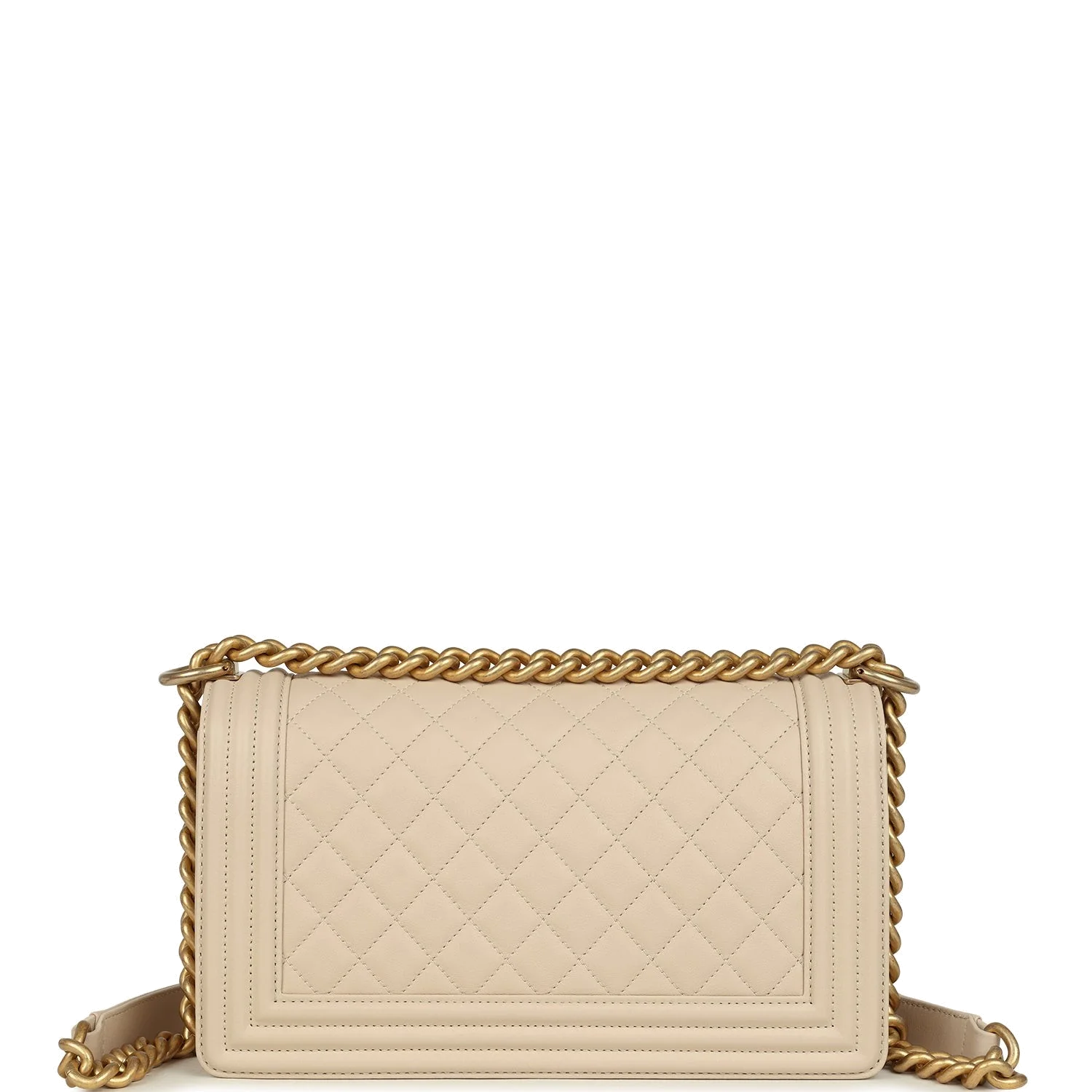Chanel Medium Boy Bag Cream Lambskin — фото 5