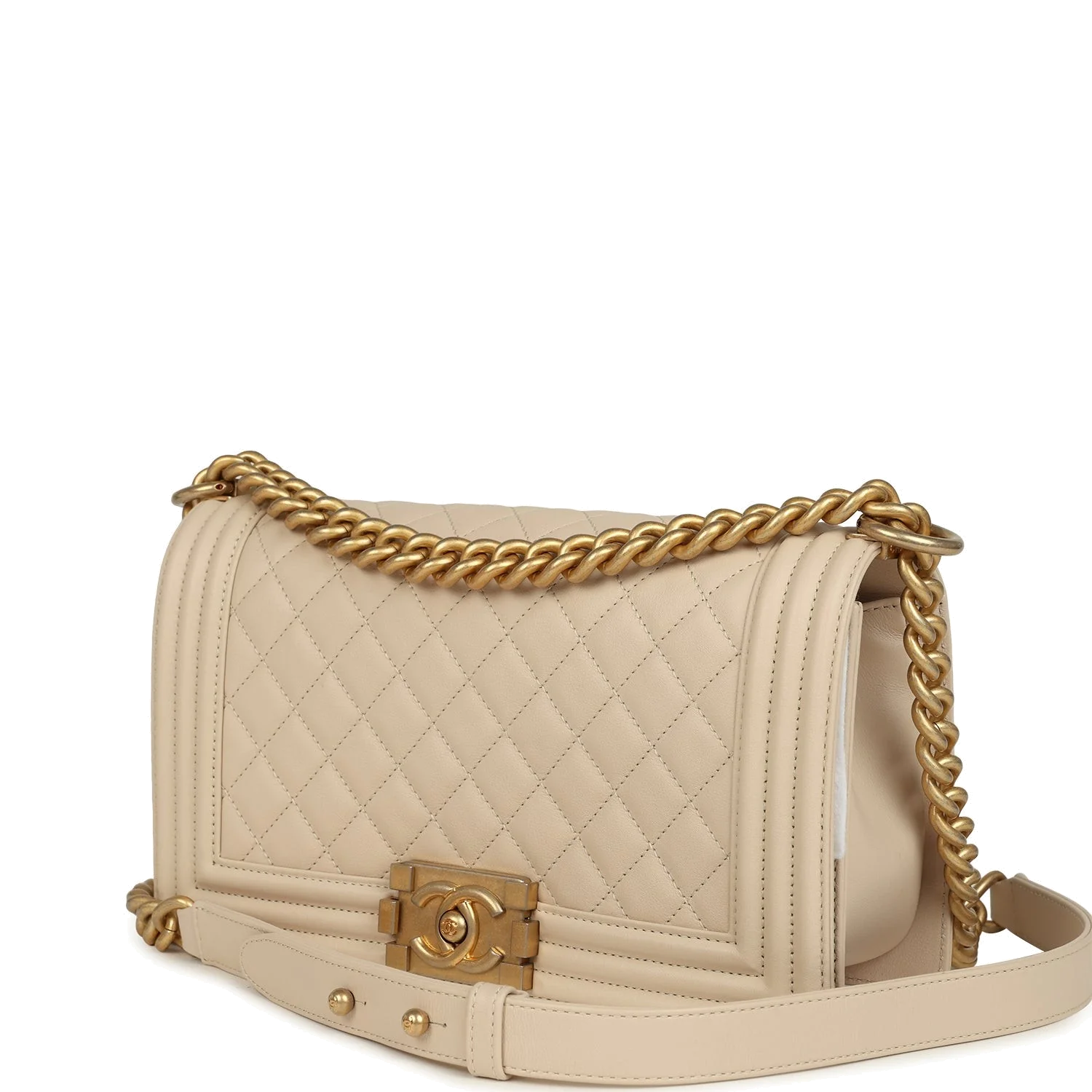 Chanel Medium Boy Bag Cream Lambskin — фото 6