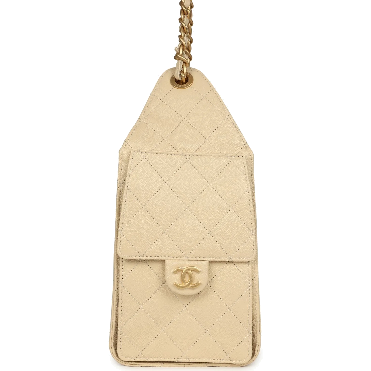 Chanel Small 25 Hobo Bag Light Beige Caviar — фото 4
