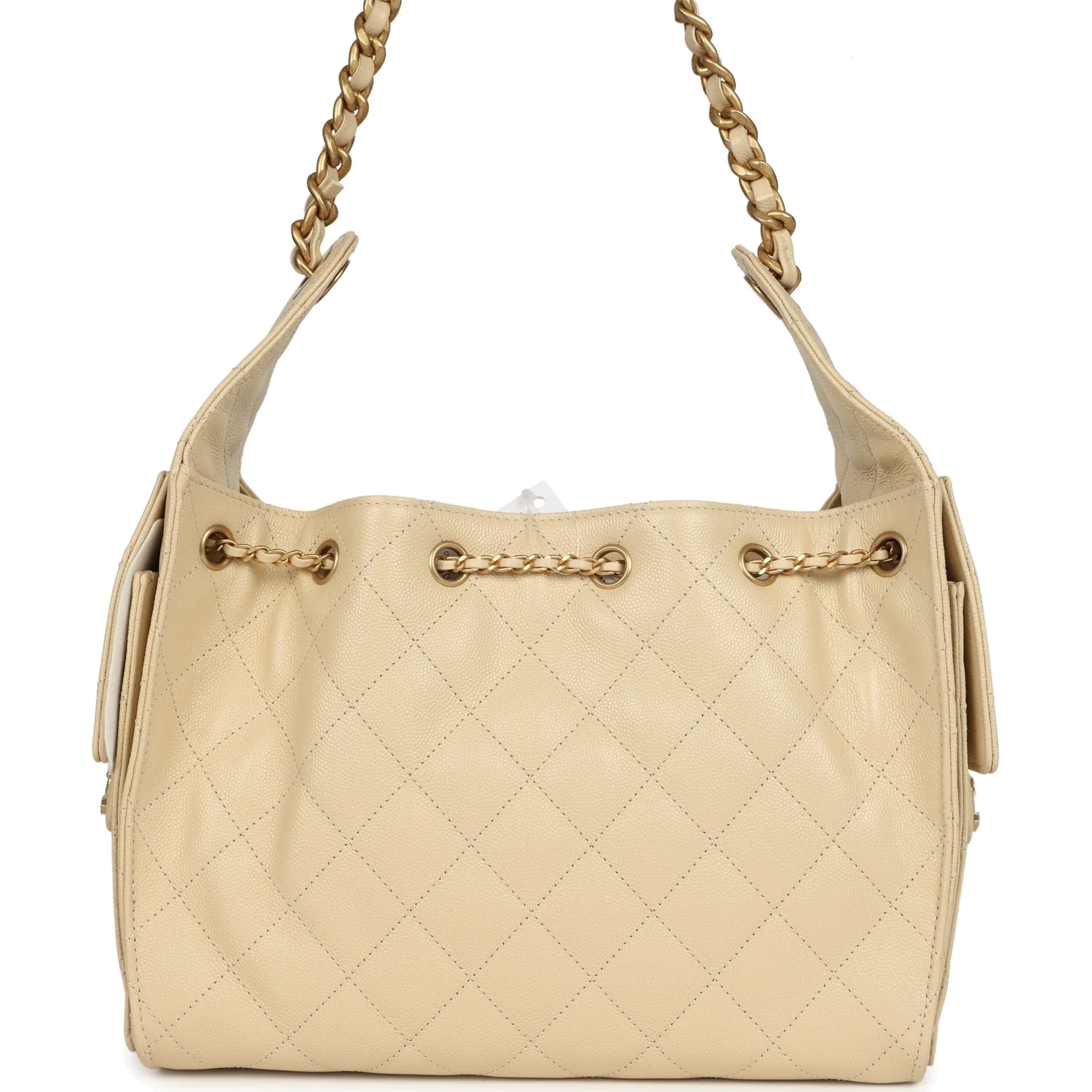 Chanel Small 25 Hobo Bag Light Beige Caviar — фото 5