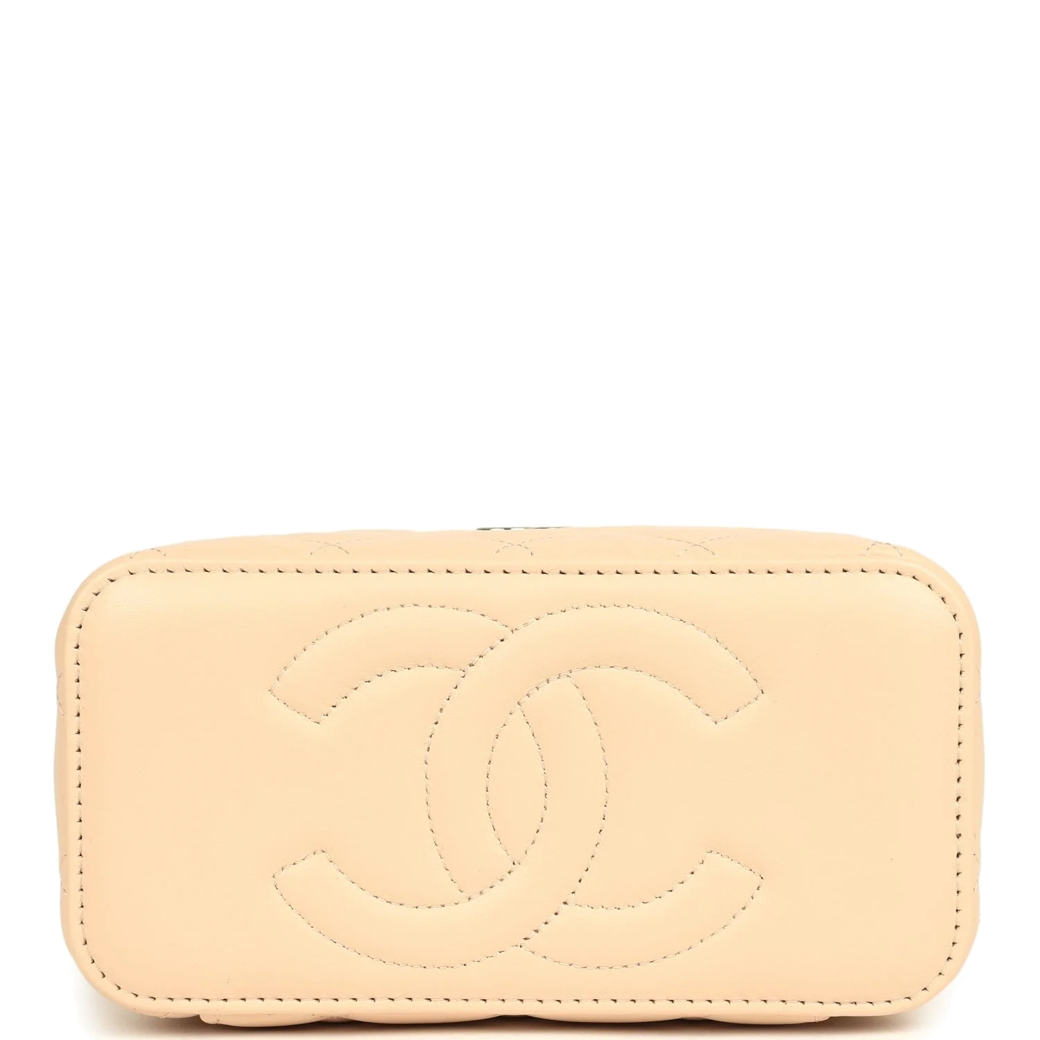 Chanel Small Top Handle Vanity Case Light Beige Lambskin — фото 6